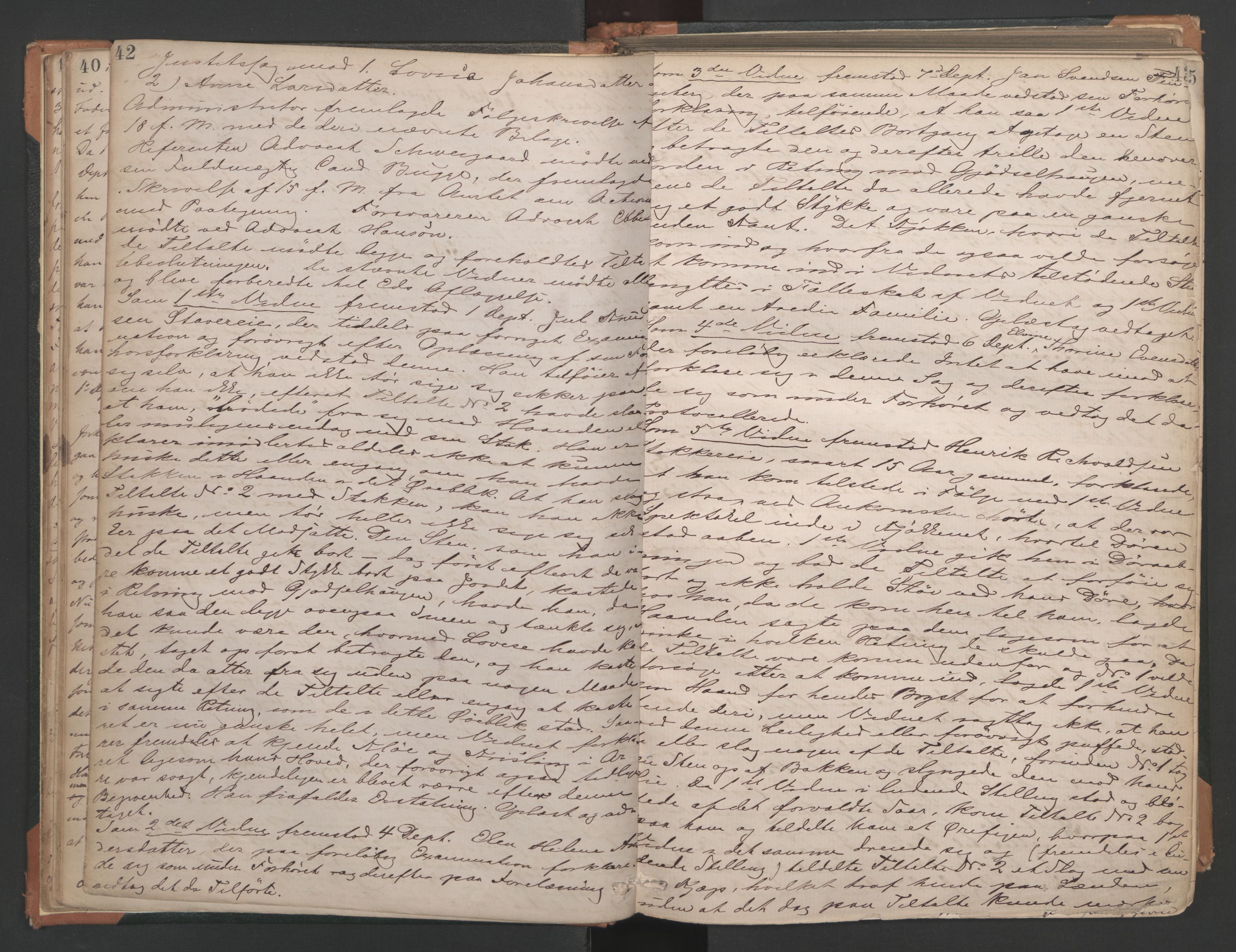 Aker sorenskriveri, AV/SAO-A-10895/F/Fc/Fcb/L0039: Ekstrarettsprotokoll, 1871-1874, p. 42-43