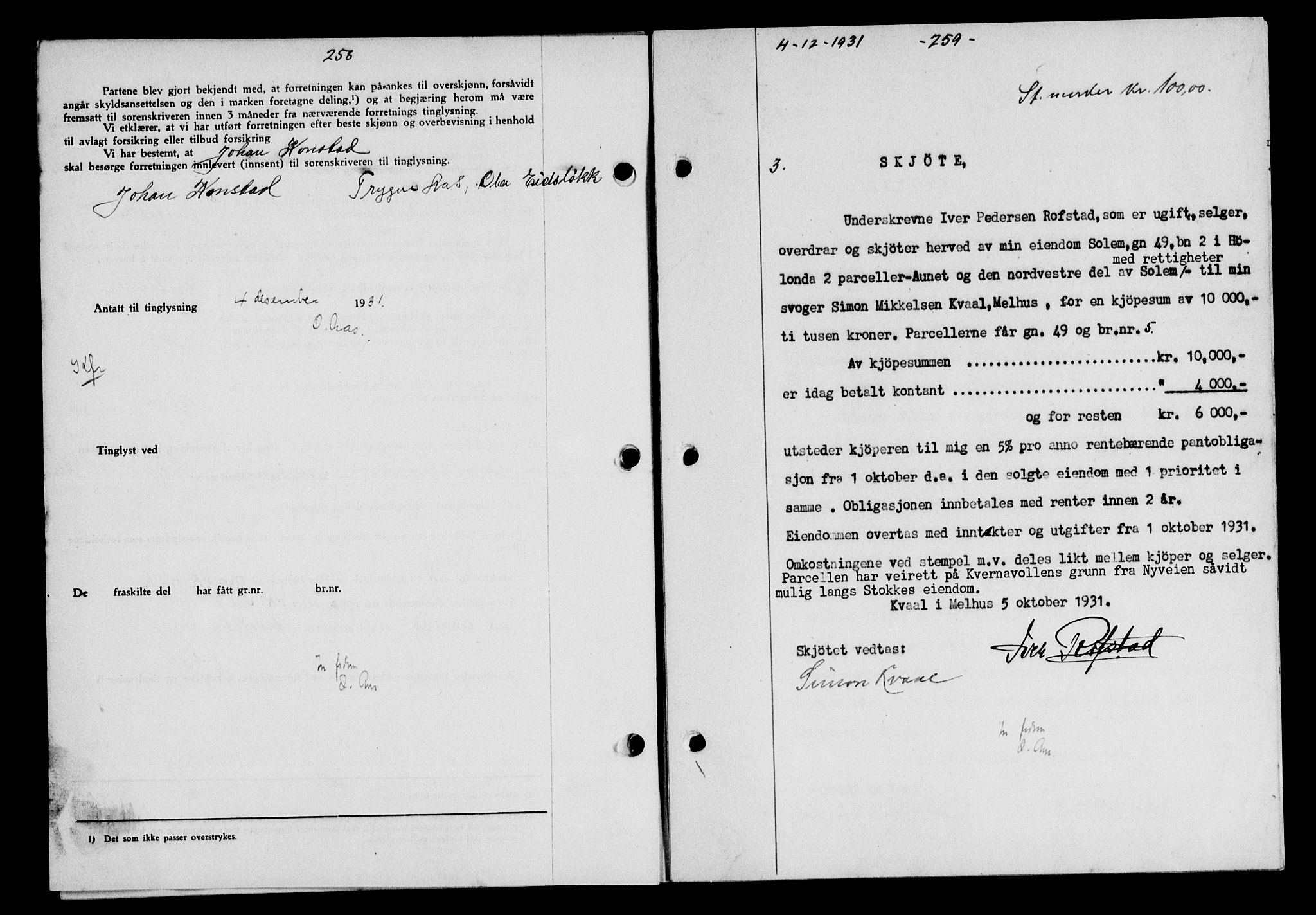 Gauldal sorenskriveri, SAT/A-0014/1/2/2C/L0041: Mortgage book no. 42-43, 1930-1931, Deed date: 04.12.1937