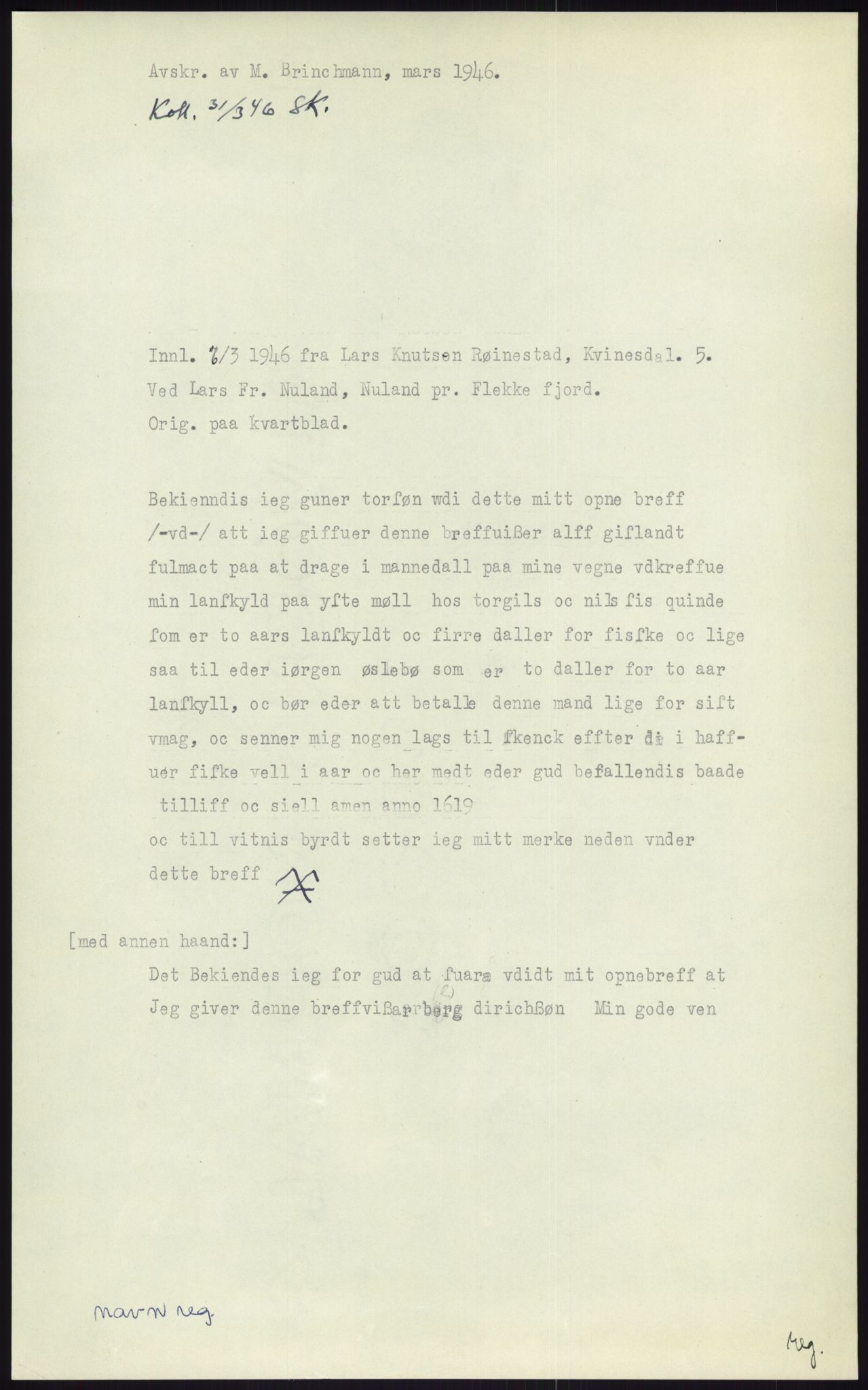 Samlinger til kildeutgivelse, Diplomavskriftsamlingen, AV/RA-EA-4053/H/Ha, p. 2498