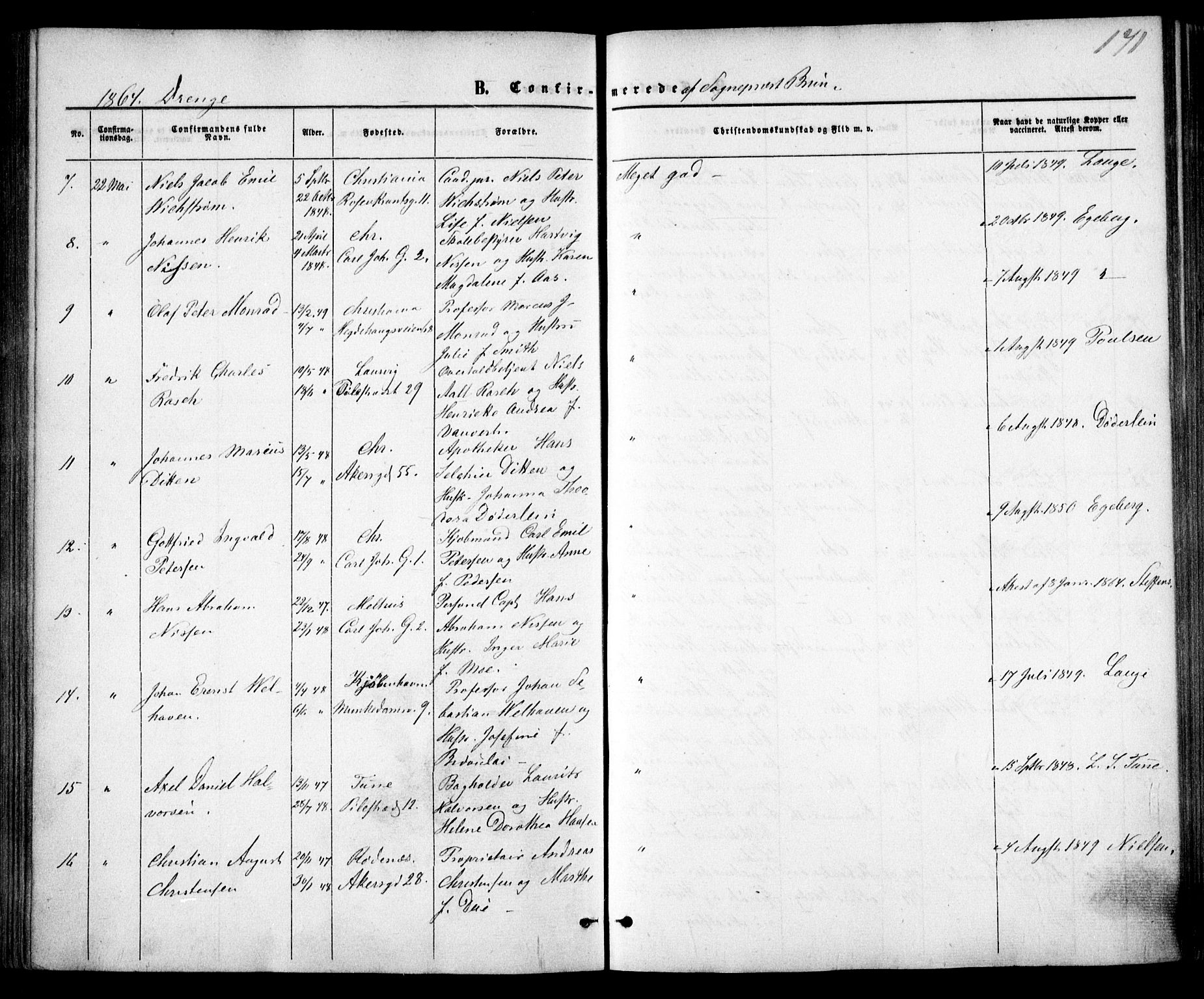 Trefoldighet prestekontor Kirkebøker, SAO/A-10882/F/Fb/L0001: Parish register (official) no. II 1, 1858-1871, p. 171