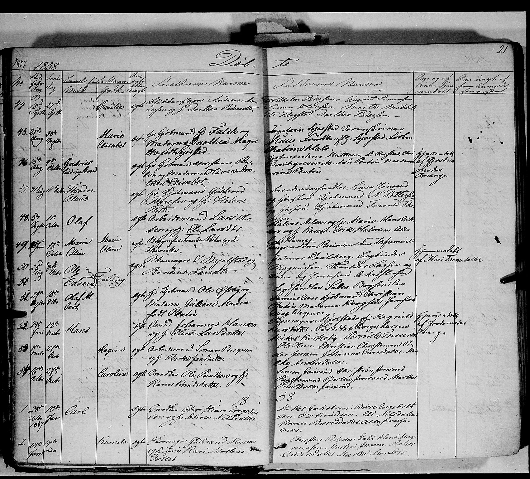 Vang prestekontor, Hedmark, AV/SAH-PREST-008/H/Ha/Haa/L0011: Parish register (official) no. 11, 1852-1877, p. 21