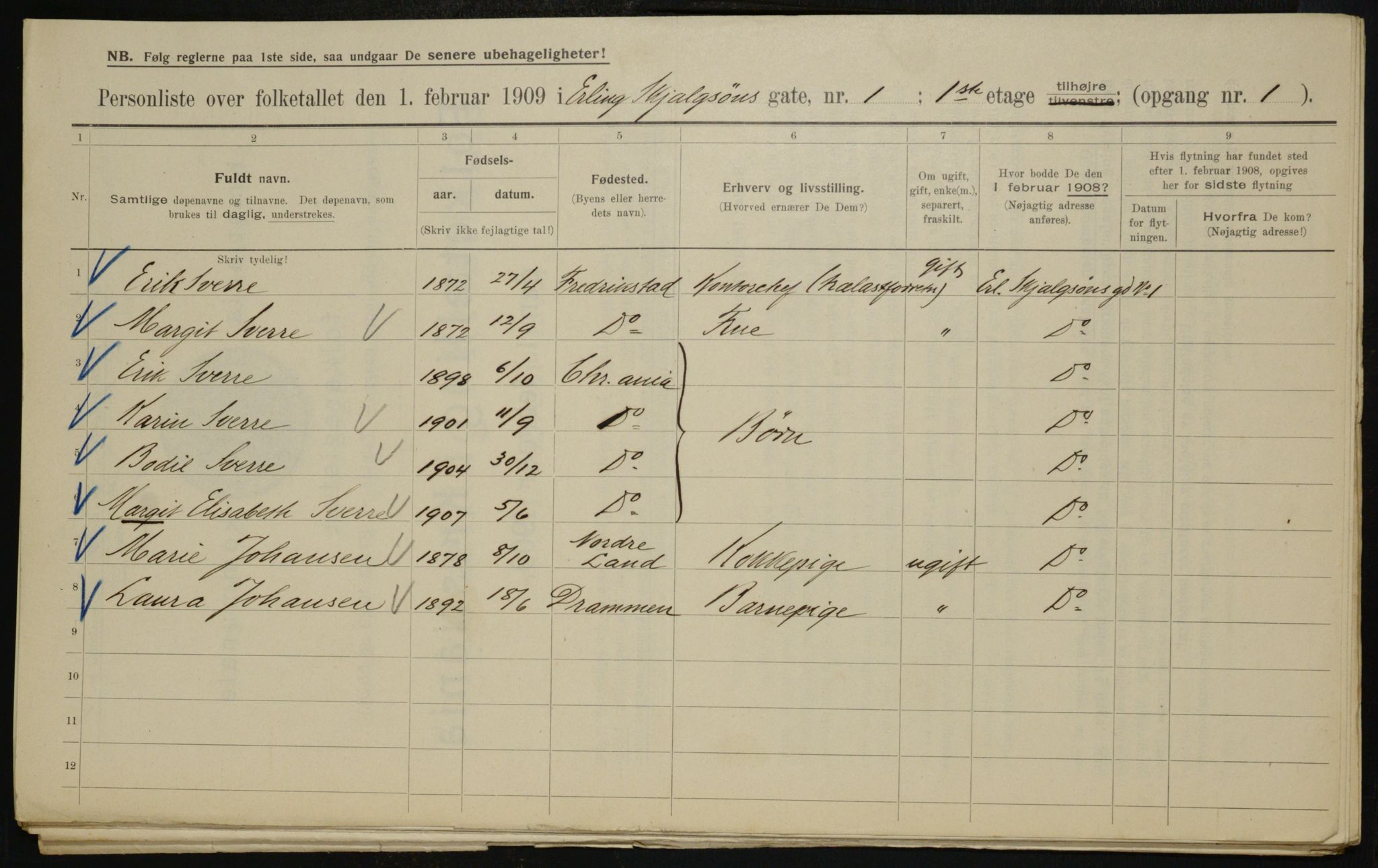 OBA, Municipal Census 1909 for Kristiania, 1909, p. 19866