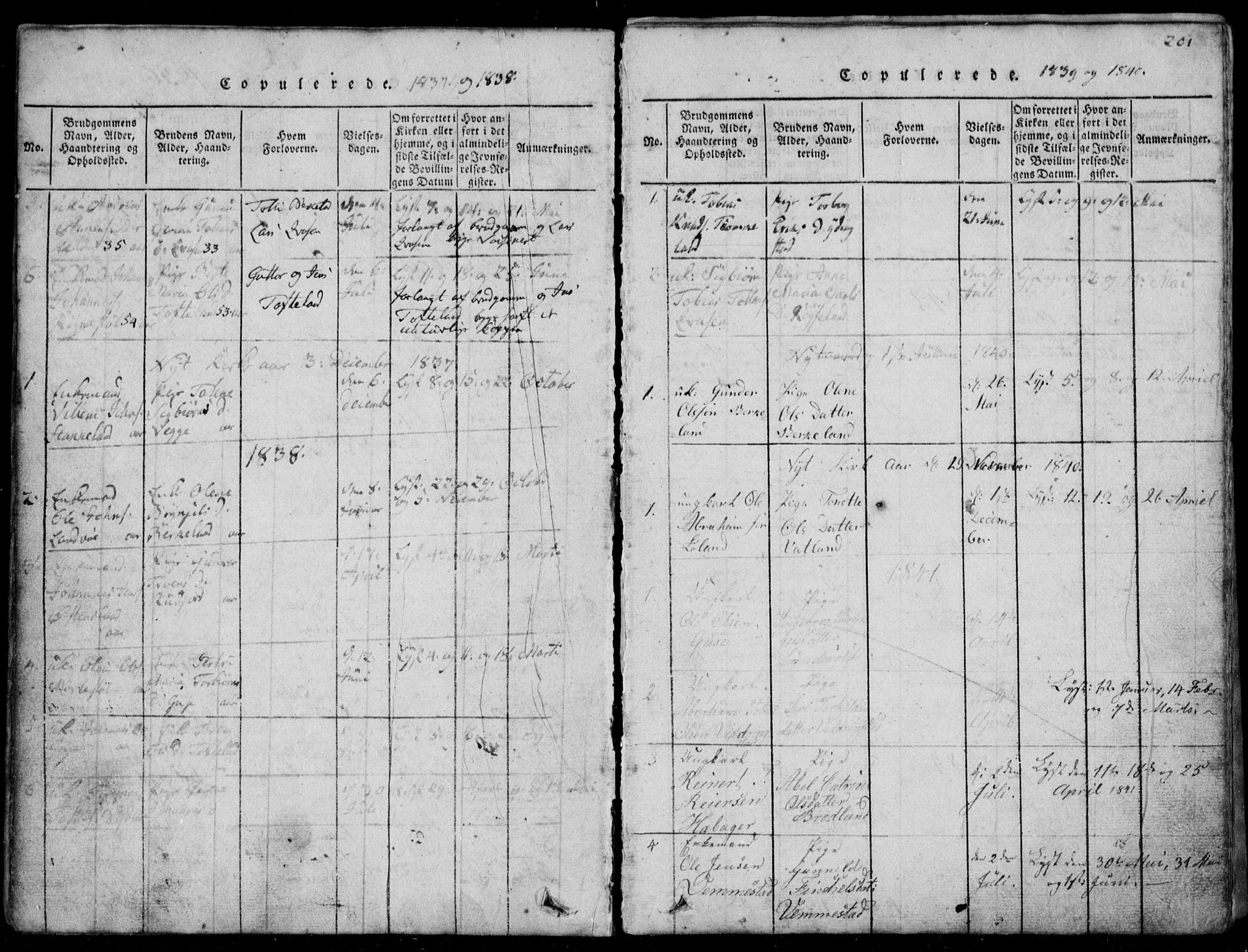 Lyngdal sokneprestkontor, AV/SAK-1111-0029/F/Fb/Fbb/L0001: Parish register (copy) no. B 1, 1816-1900, p. 201