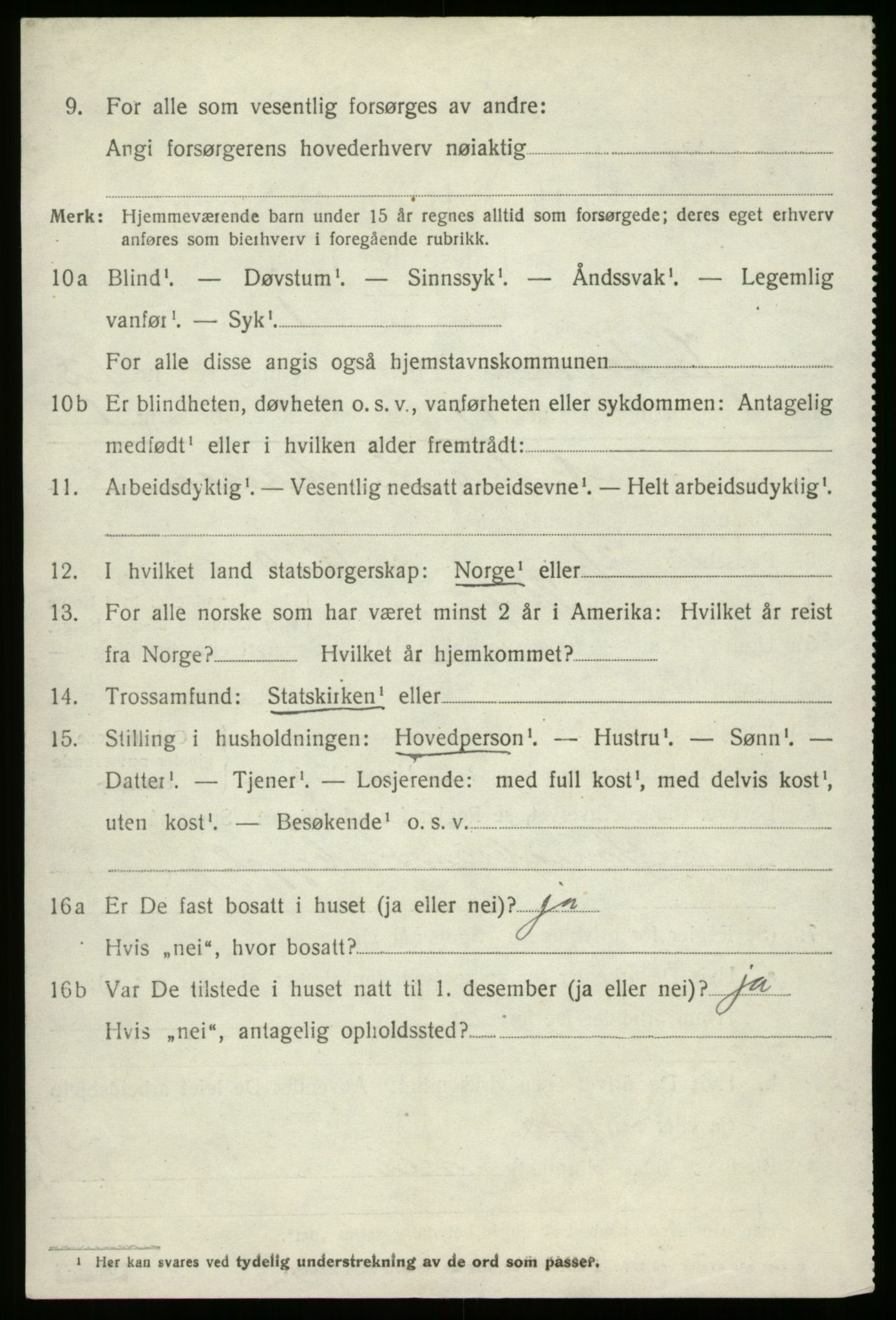 SAB, 1920 census for Innvik, 1920, p. 5124