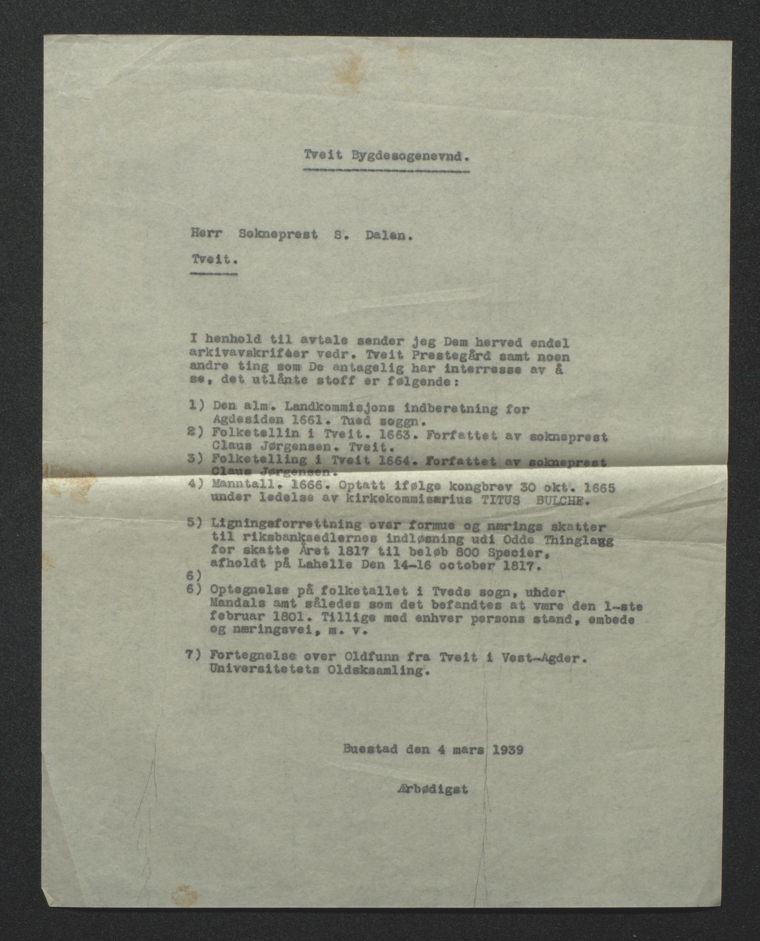 Tveit bygdesogenemnd, AV/SAK-D/0770/F/L0001: A - Emneordnet materiale, 1576-1945, p. 410