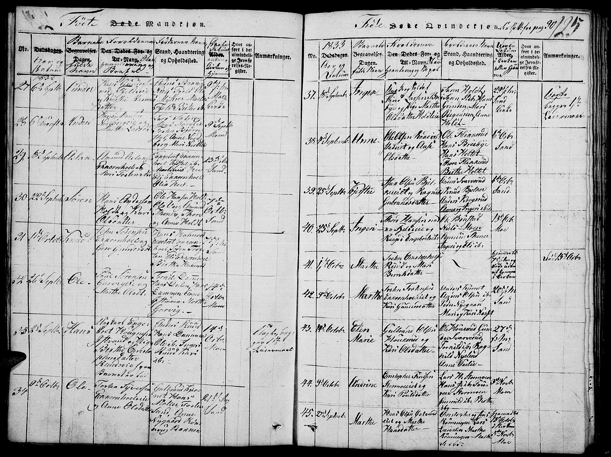 Nord-Odal prestekontor, AV/SAH-PREST-032/H/Ha/Hab/L0001: Parish register (copy) no. 1, 1819-1838, p. 125