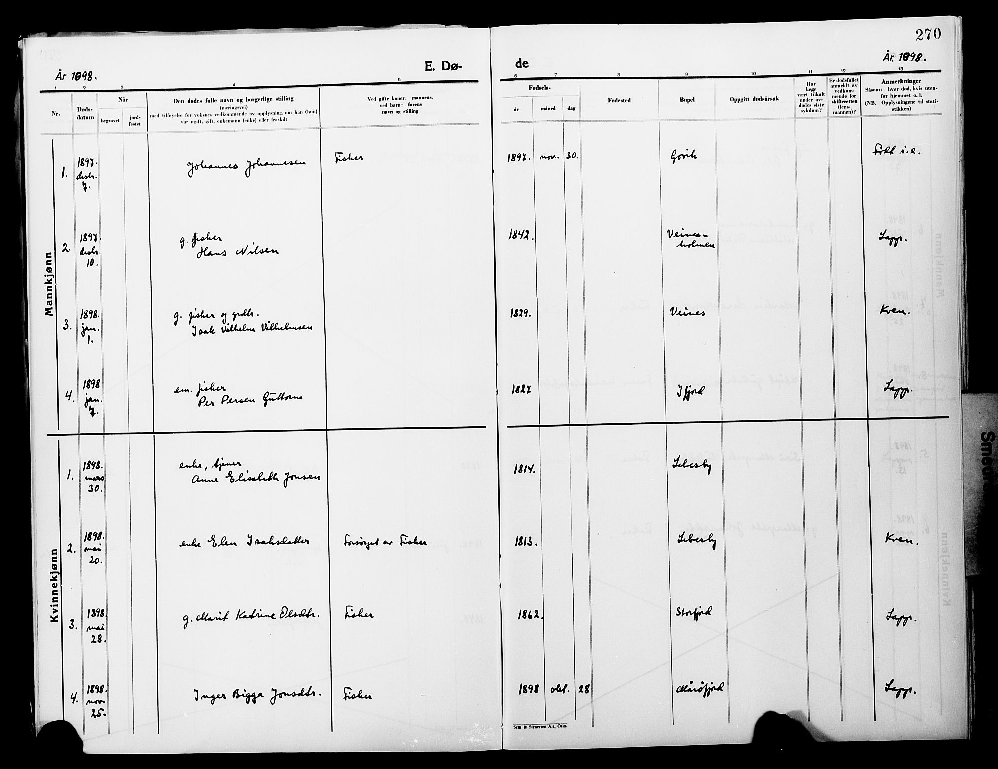 Lebesby sokneprestkontor, SATØ/S-1353/H/Ha/L0004kirke: Parish register (official) no. 4, 1870-1902, p. 270