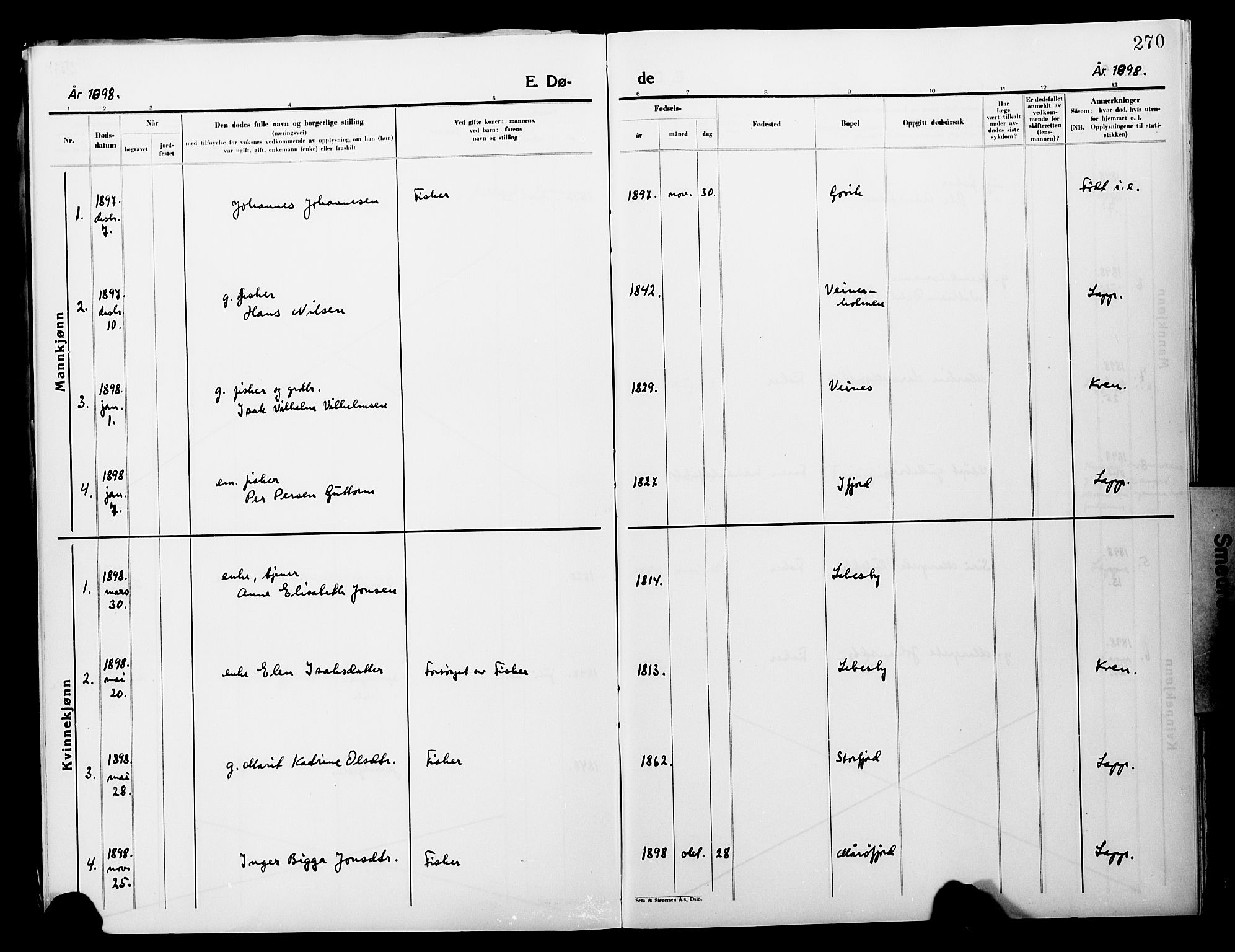 Lebesby sokneprestkontor, AV/SATØ-S-1353/H/Ha/L0004kirke: Parish register (official) no. 4, 1870-1902, p. 270