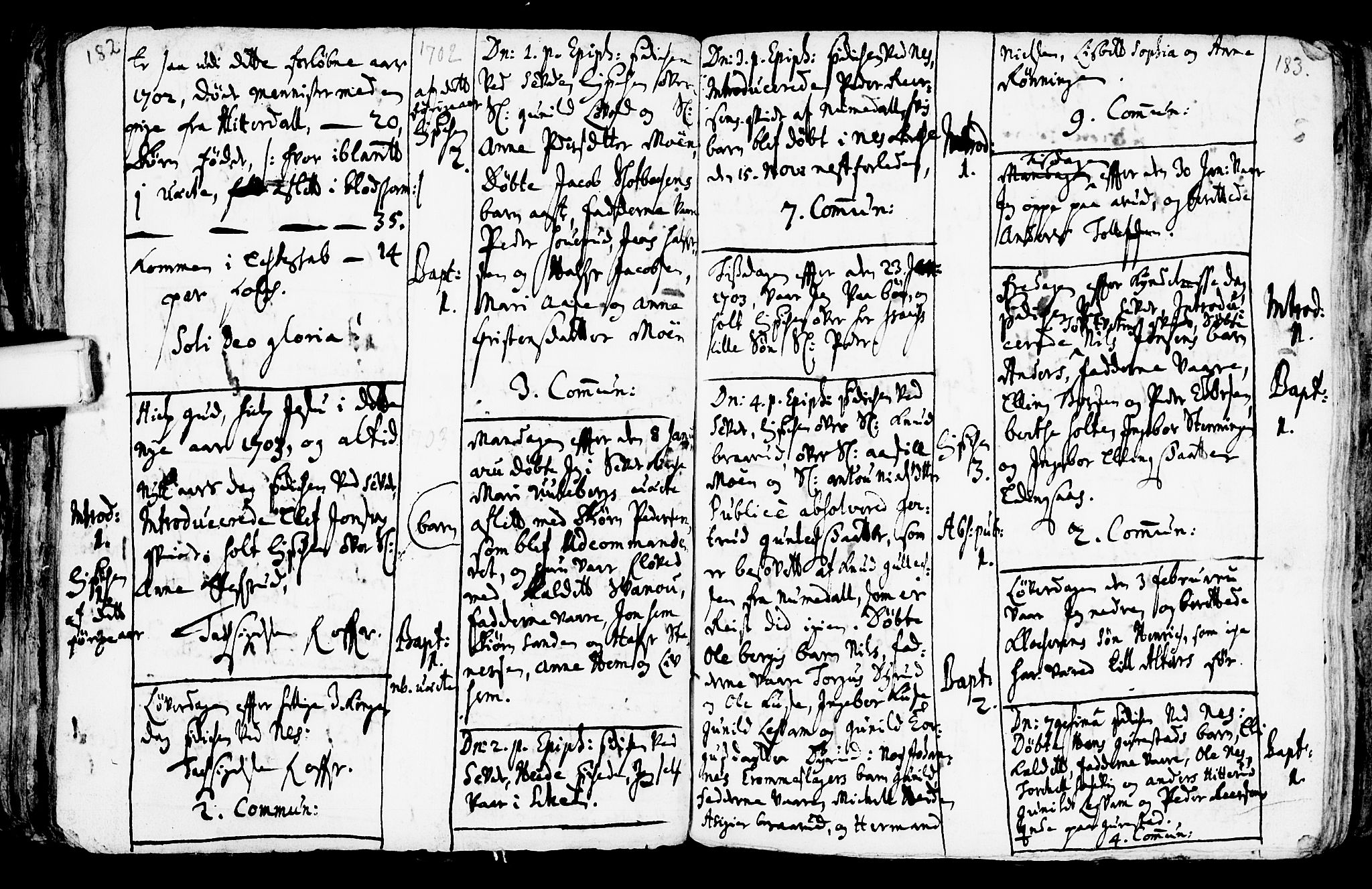 Sauherad kirkebøker, SAKO/A-298/F/Fa/L0002: Parish register (official) no. I 2, 1681-1720, p. 182-183