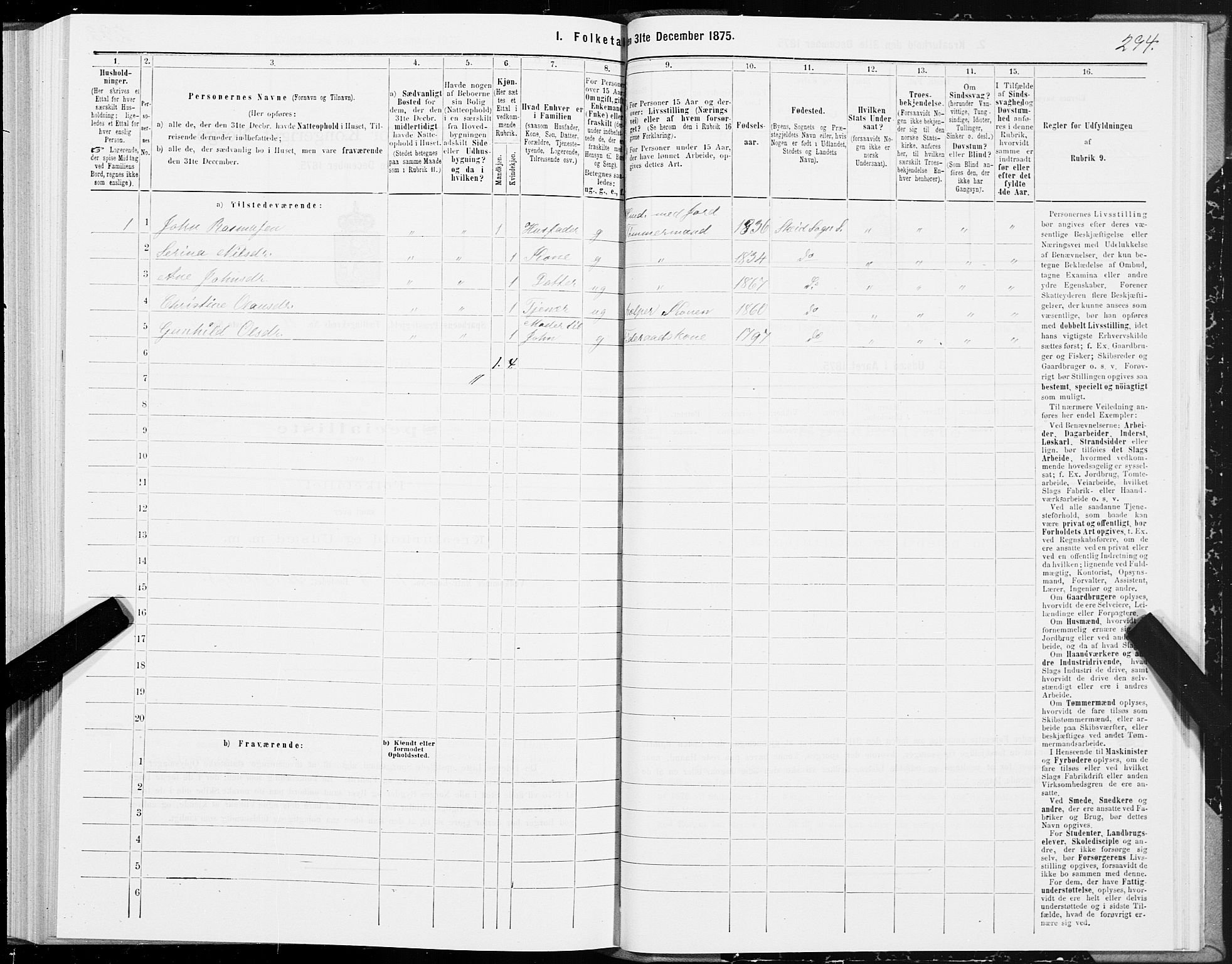 SAT, 1875 census for 1731P Sparbu, 1875, p. 4294