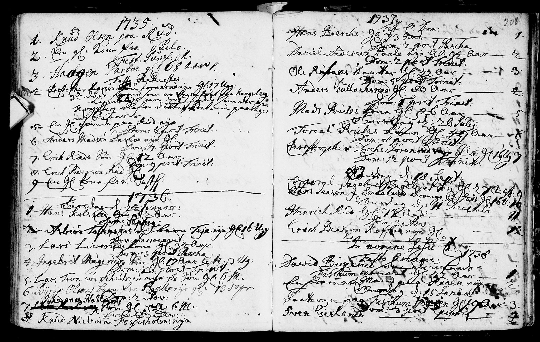 Eiker kirkebøker, SAKO/A-4/F/Fa/L0007: Parish register (official) no. I 7 /2, 1733-1808, p. 208