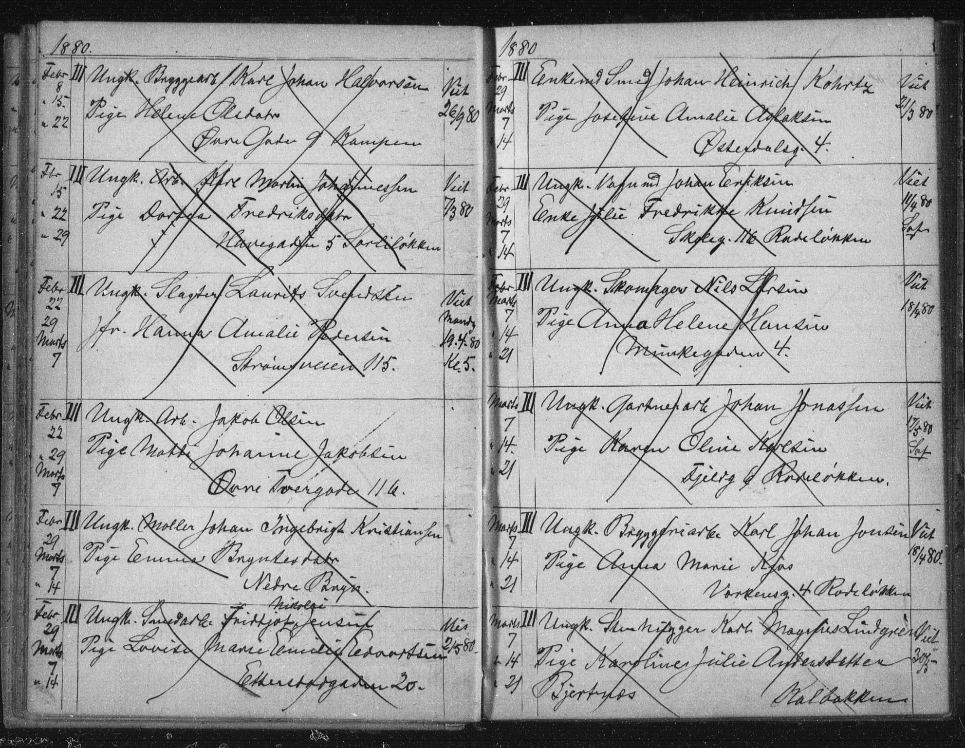 Østre Aker prestekontor Kirkebøker, SAO/A-10840/H/Ha/L0005: Banns register no. I 5, 1879-1899