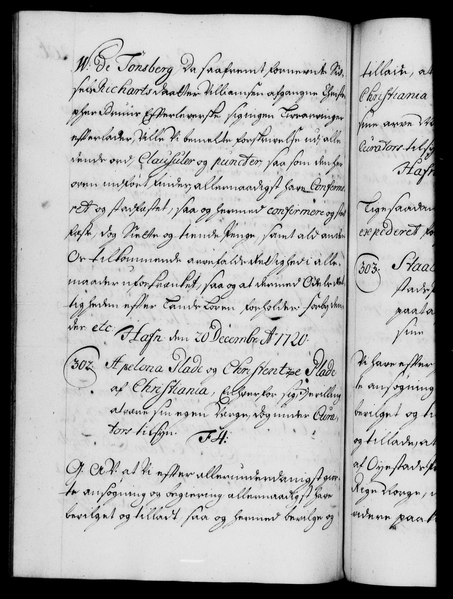 Danske Kanselli 1572-1799, AV/RA-EA-3023/F/Fc/Fca/Fcaa/L0023: Norske registre, 1720-1722, p. 206b