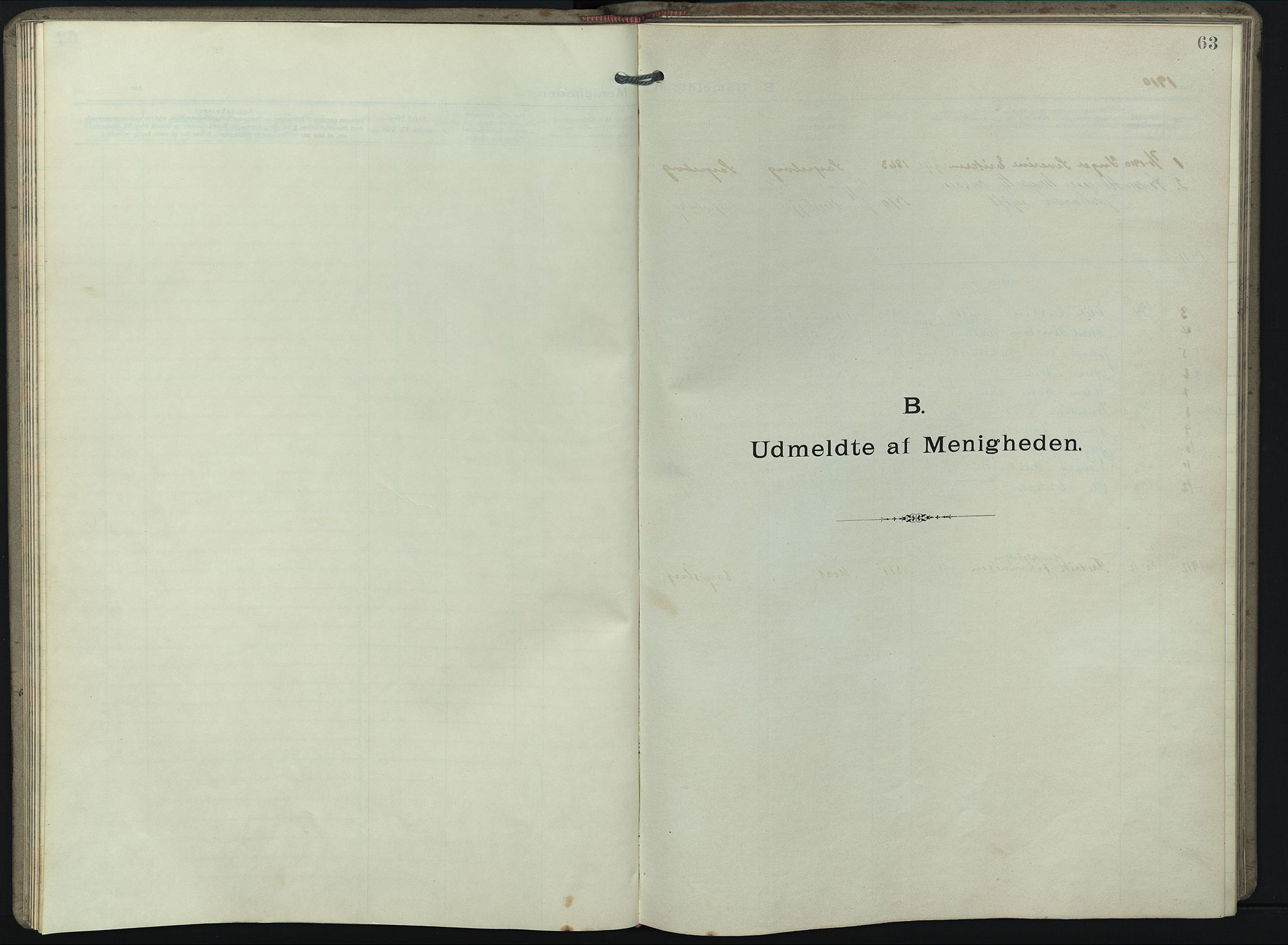 Den Evangeliske Brødremenighed i Sarpsborg, SAO/PAO-0257/F/L0001: Dissenter register no. 1, 1909-1917, p. 63