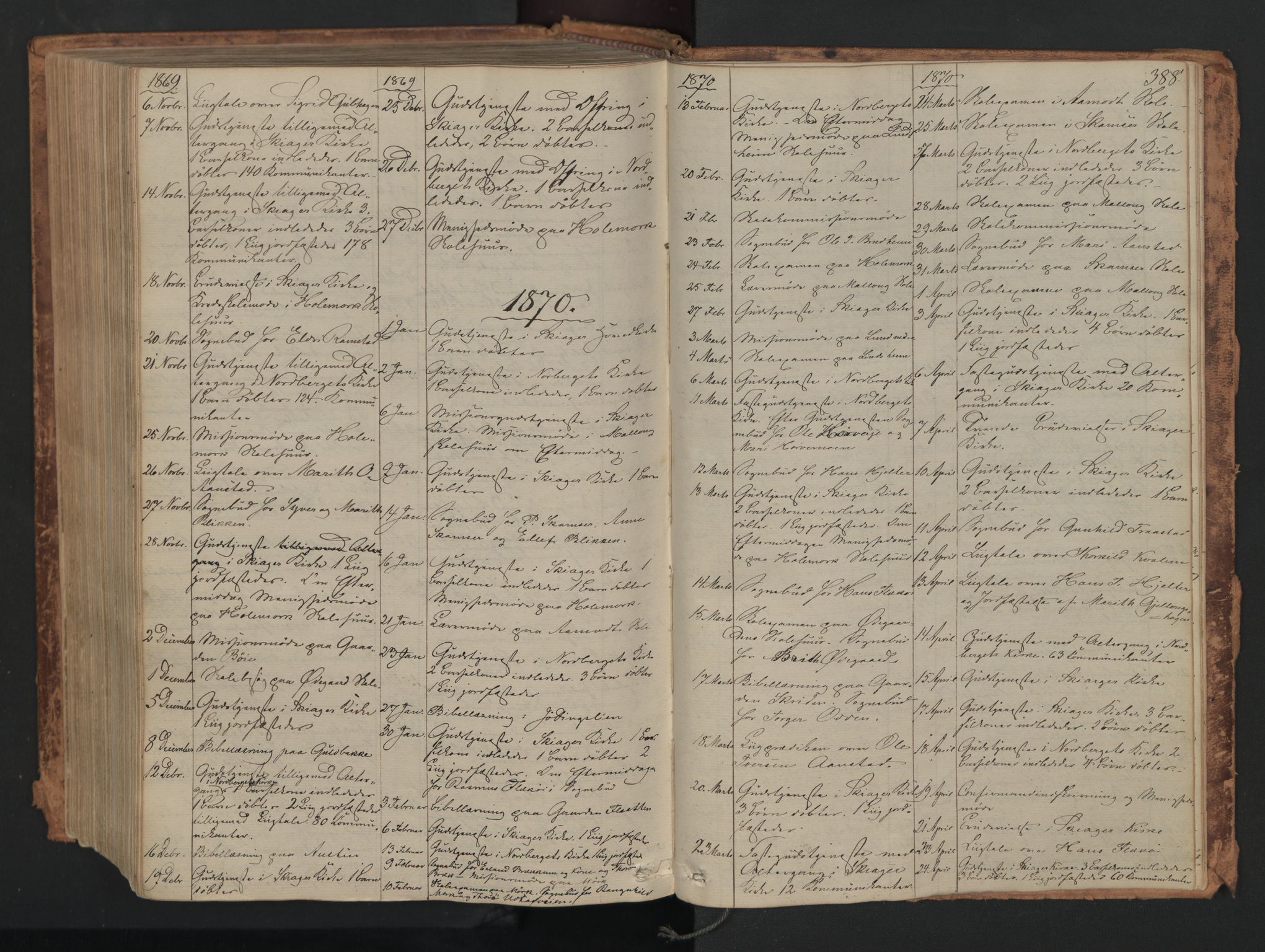 Skjåk prestekontor, SAH/PREST-072/H/Ha/Haa/L0001: Parish register (official) no. 1, 1863-1879, p. 388