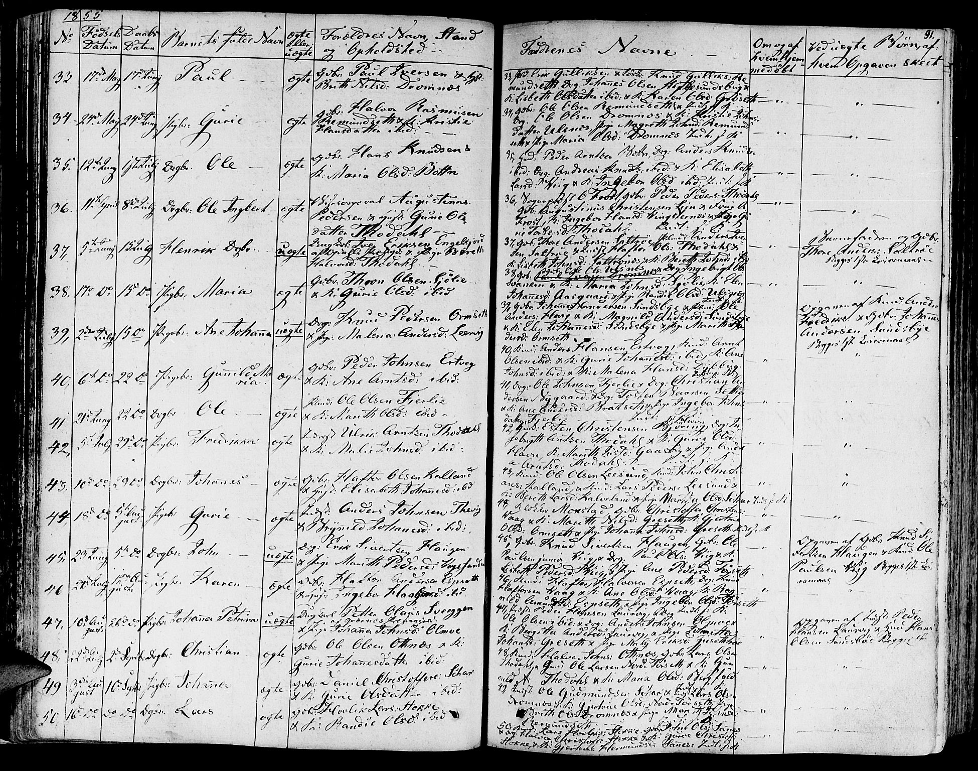 Ministerialprotokoller, klokkerbøker og fødselsregistre - Møre og Romsdal, SAT/A-1454/578/L0904: Parish register (official) no. 578A03, 1836-1858, p. 91