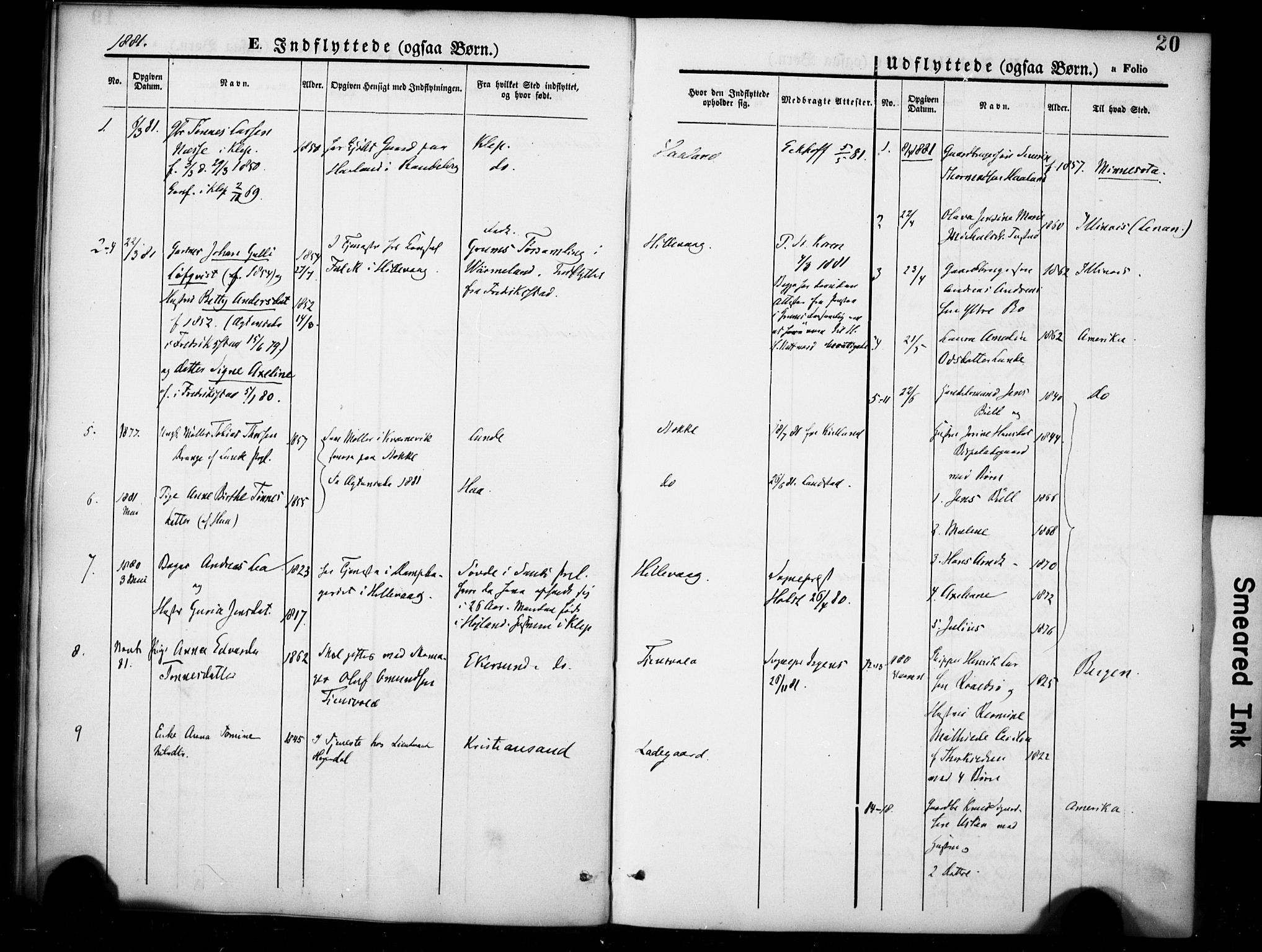 Hetland sokneprestkontor, SAST/A-101826/30/30BA/L0007: Parish register (official) no. A 7, 1870-1924, p. 20