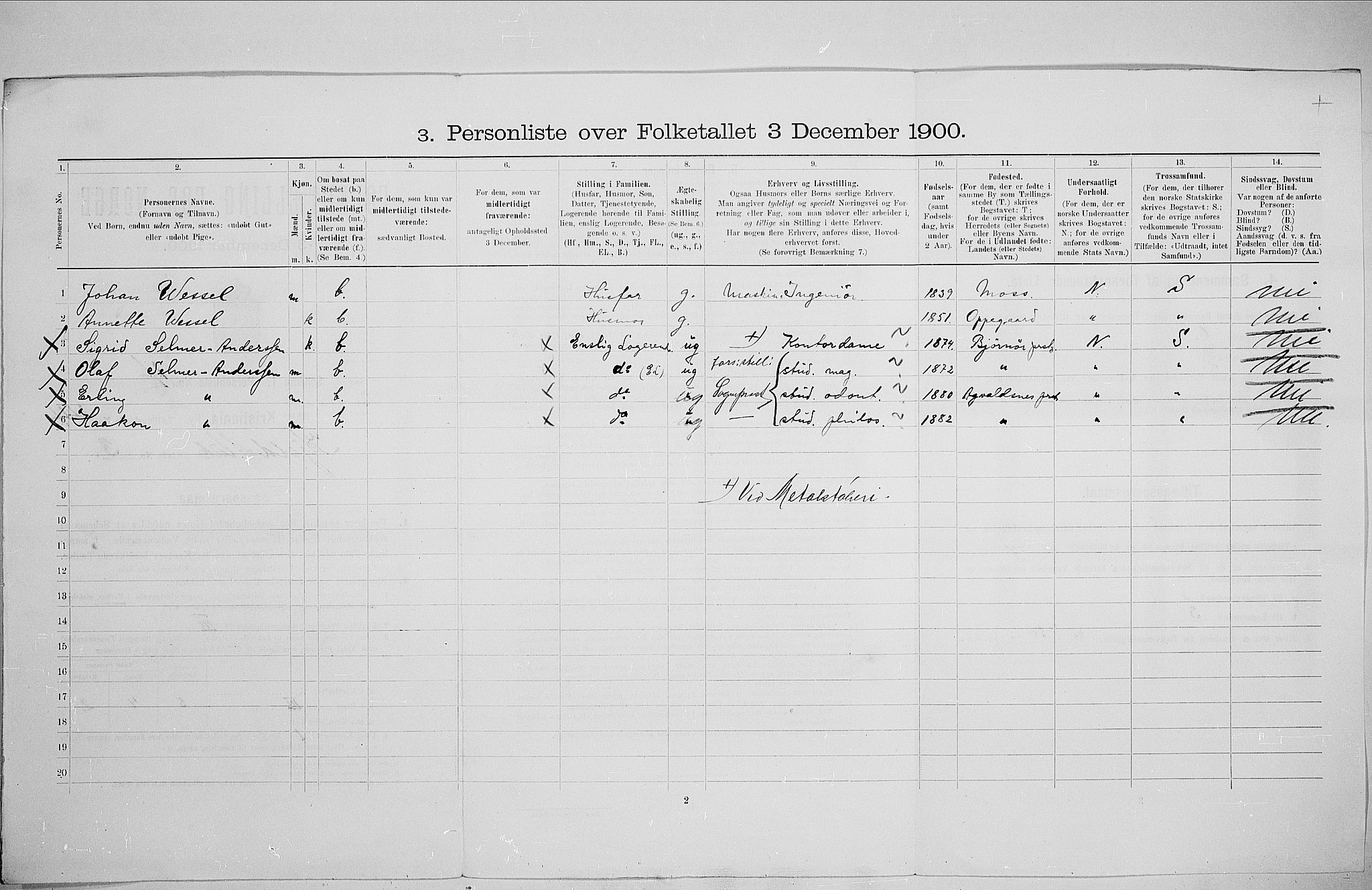 SAO, 1900 census for Kristiania, 1900, p. 47326