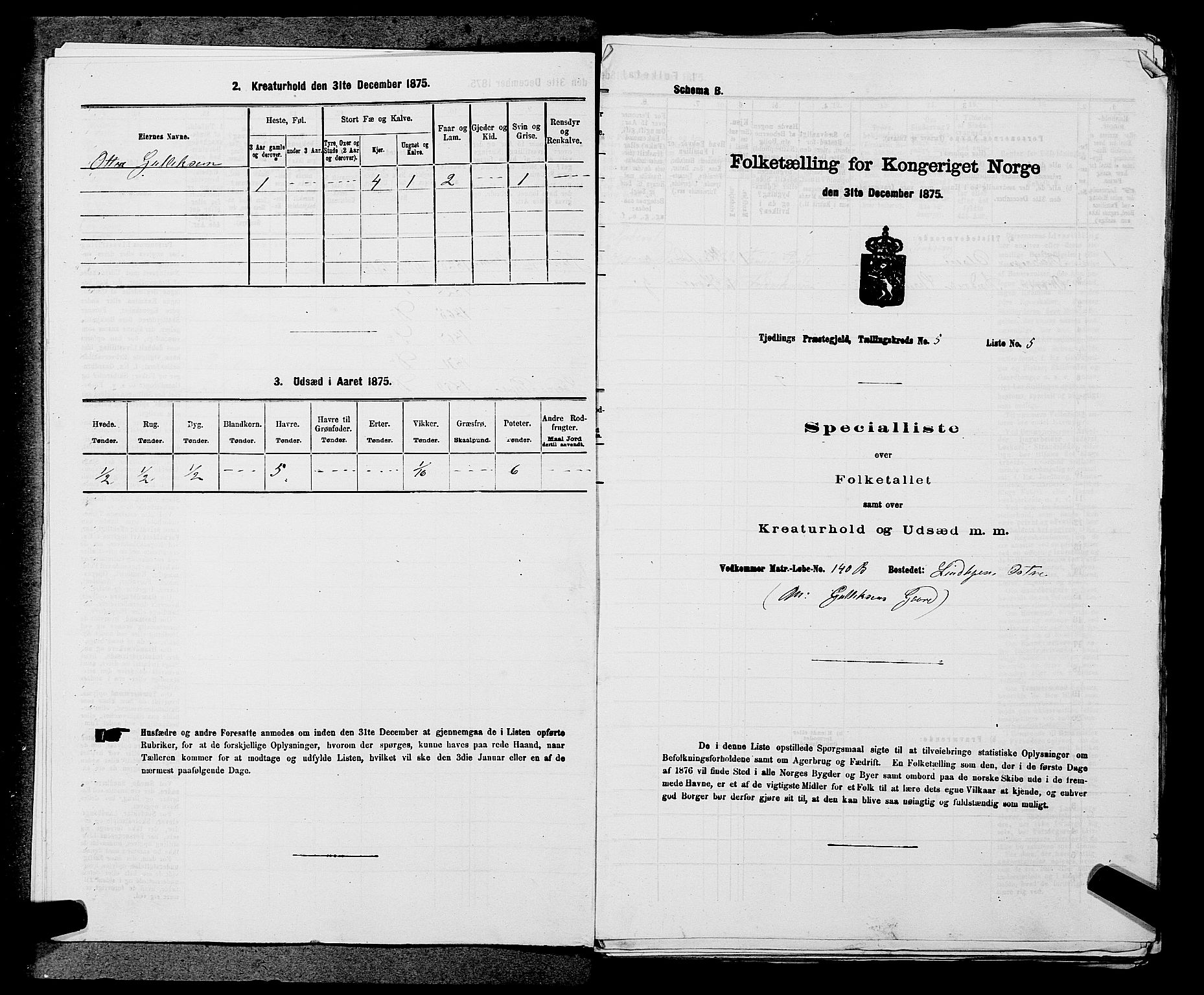 SAKO, 1875 census for 0725P Tjølling, 1875, p. 889