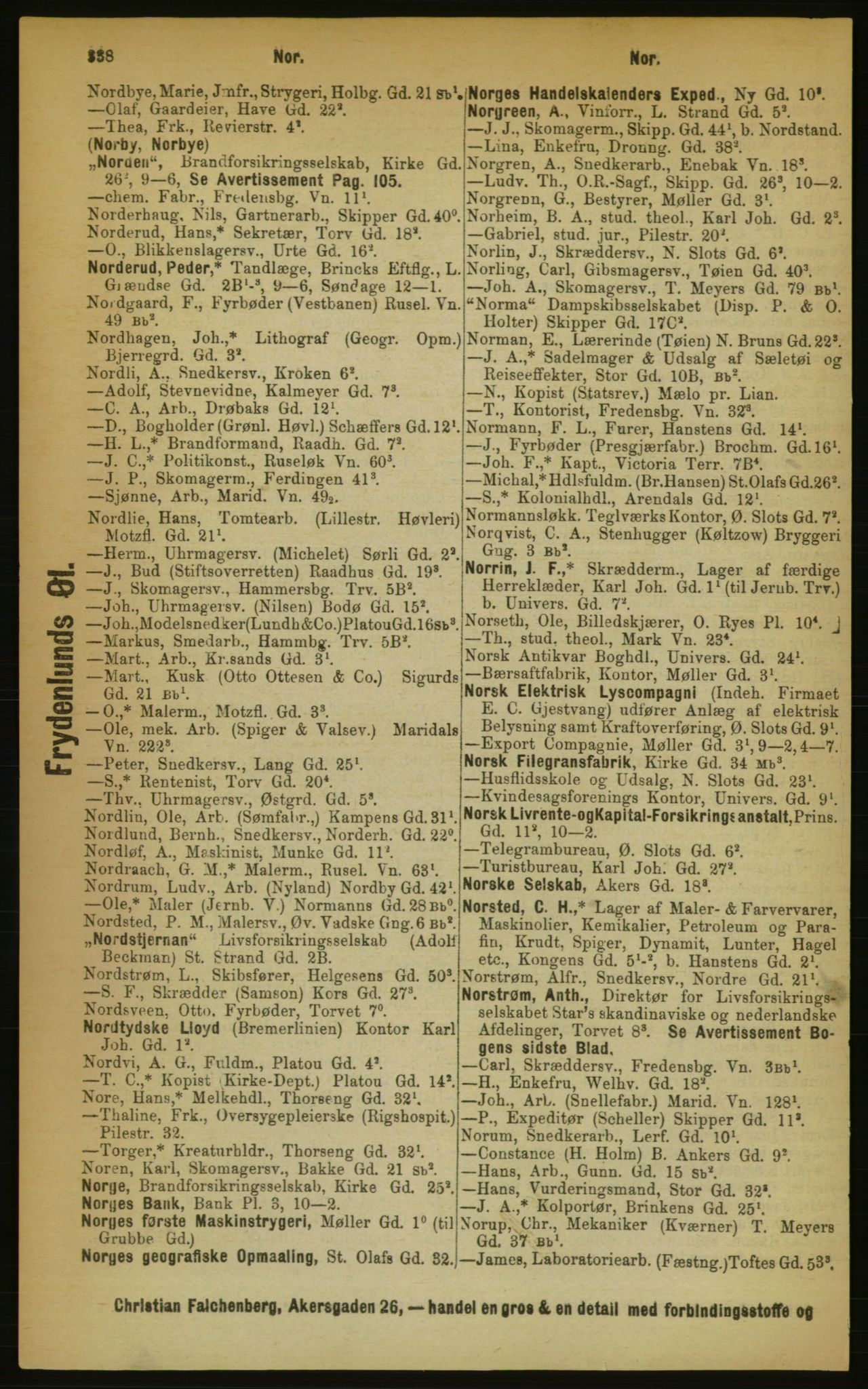 Kristiania/Oslo adressebok, PUBL/-, 1889, p. 338