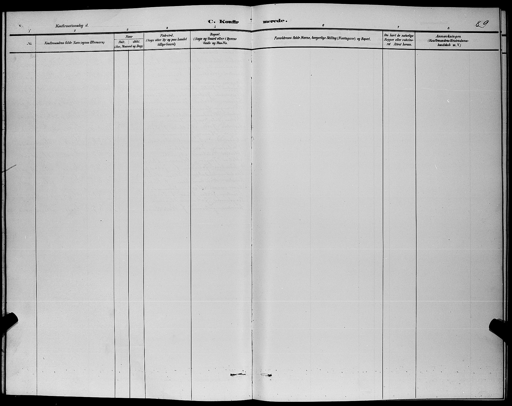 Strømm kirkebøker, SAKO/A-322/G/Gb/L0001: Parish register (copy) no. II 1, 1889-1896, p. 89