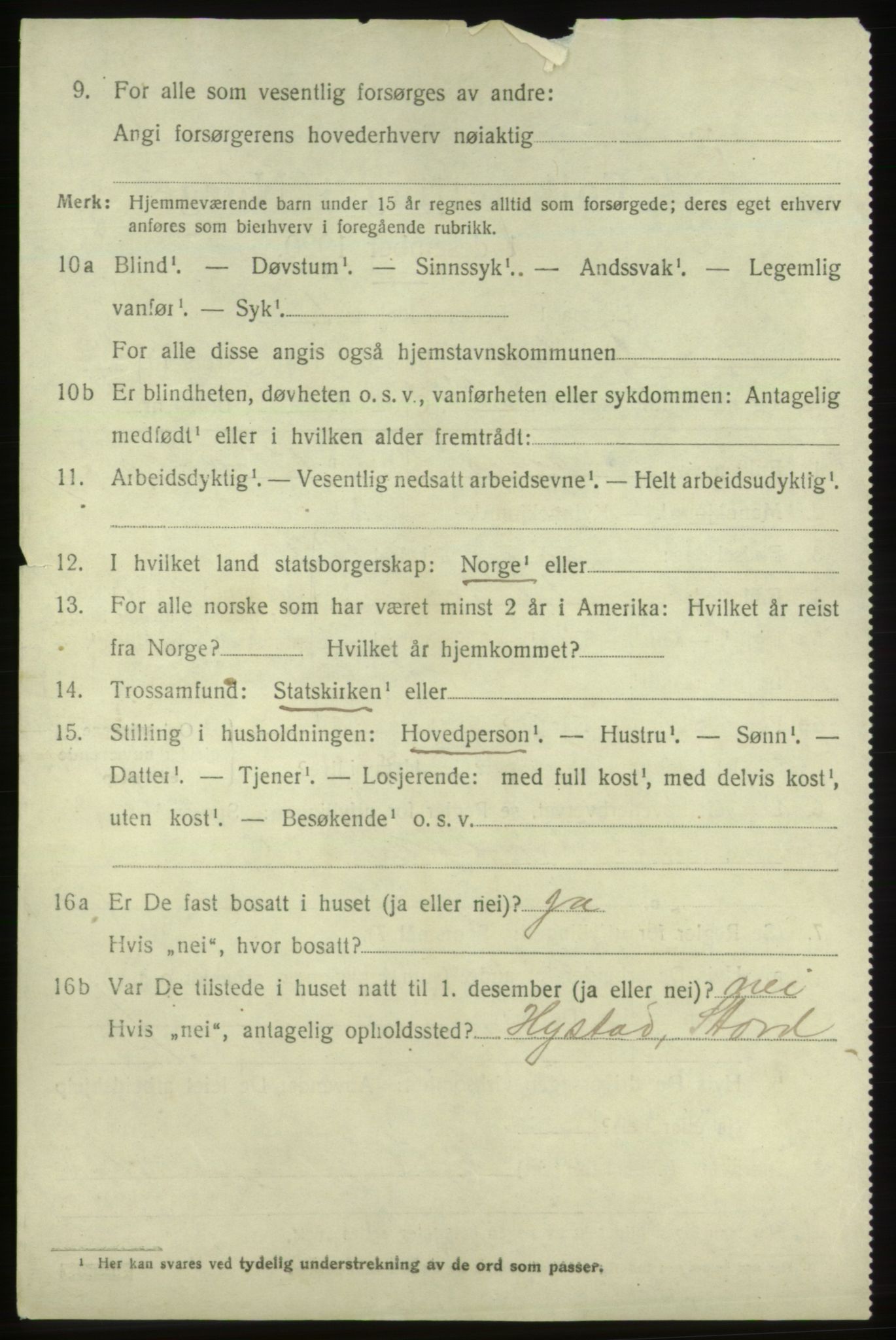 SAB, 1920 census for Fjelberg, 1920, p. 892