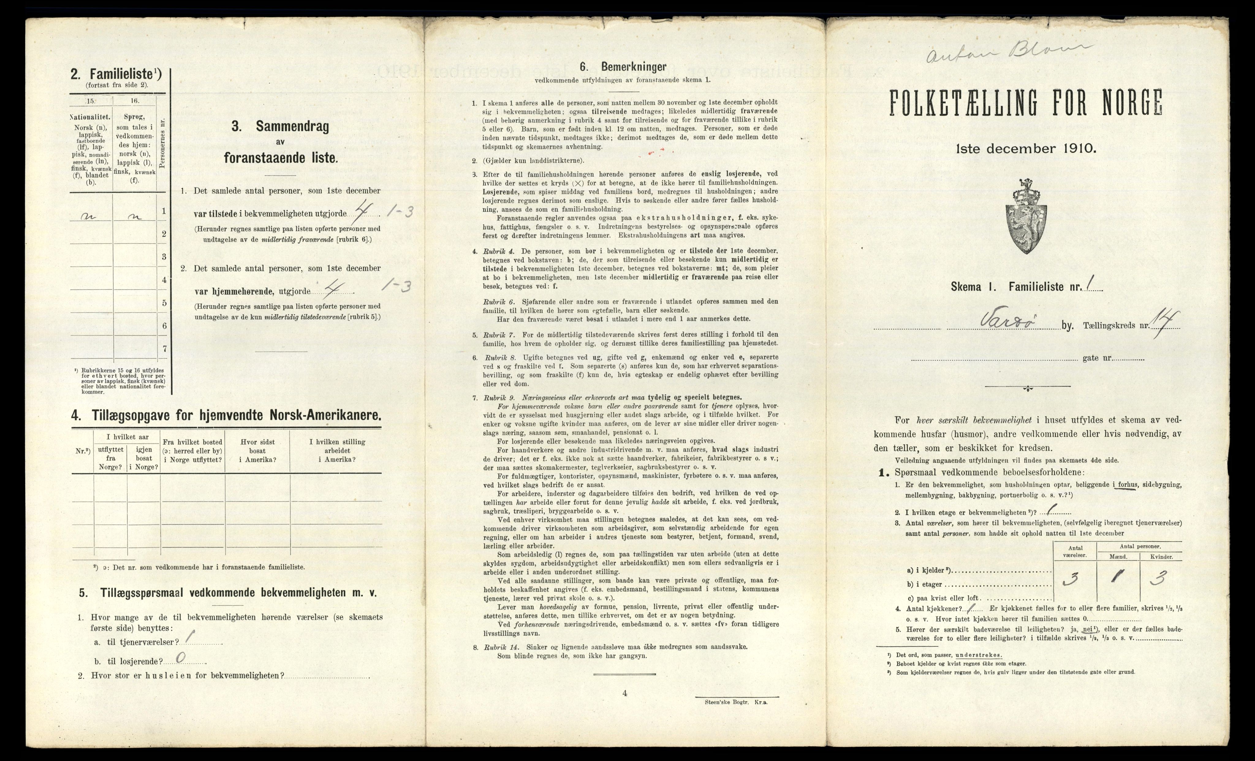 RA, 1910 census for Vardø, 1910, p. 2006