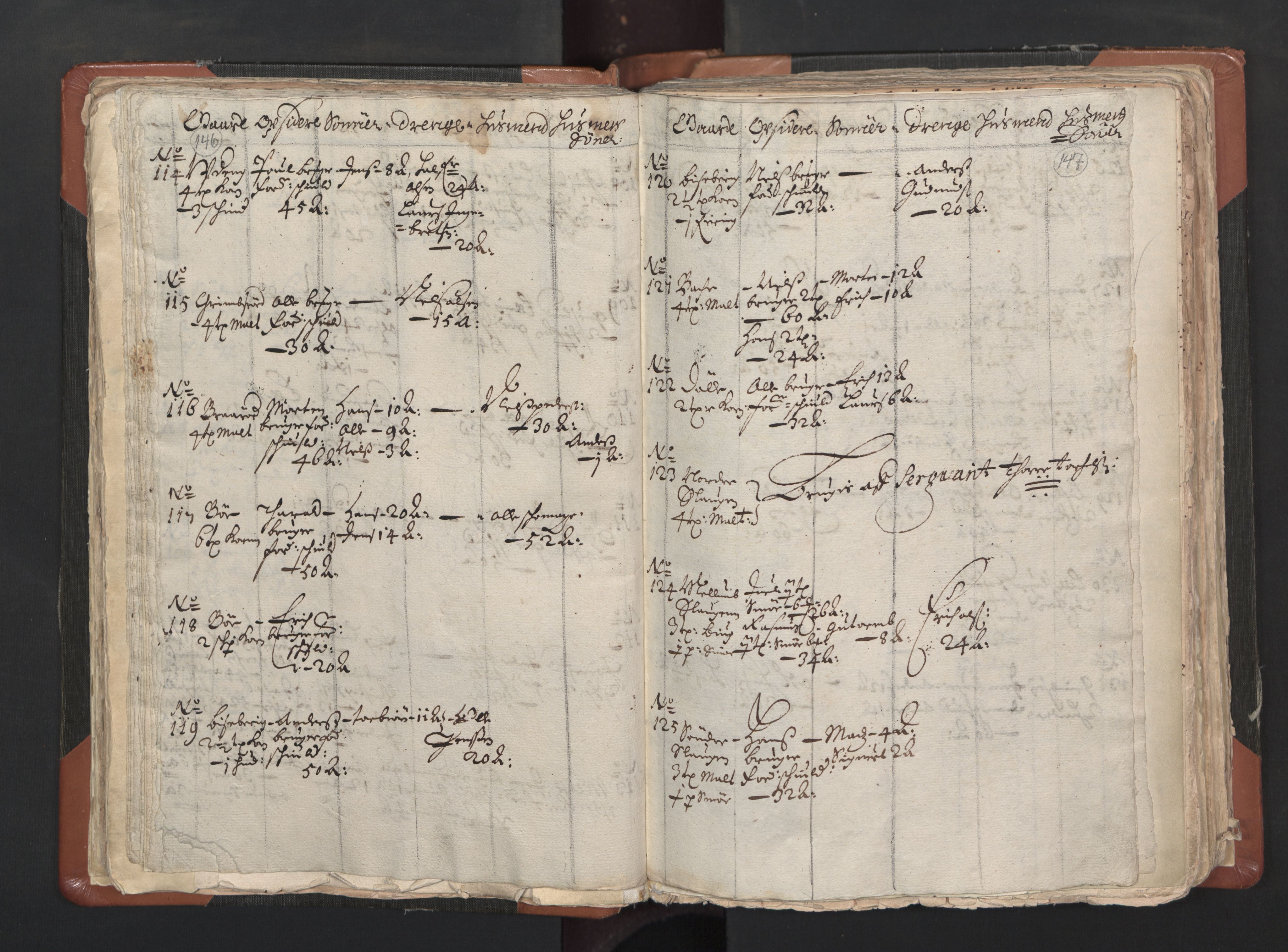 RA, Vicar's Census 1664-1666, no. 1: Nedre Borgesyssel deanery, 1664-1666, p. 146-147