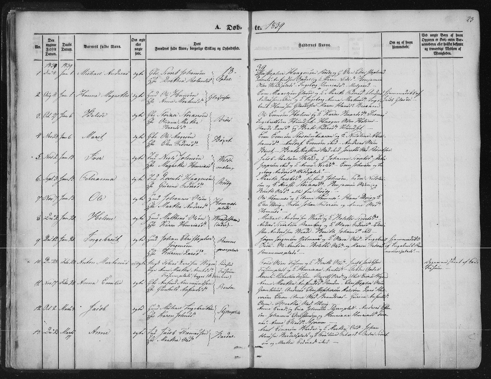 Ministerialprotokoller, klokkerbøker og fødselsregistre - Nord-Trøndelag, SAT/A-1458/741/L0392: Parish register (official) no. 741A06, 1836-1848, p. 23