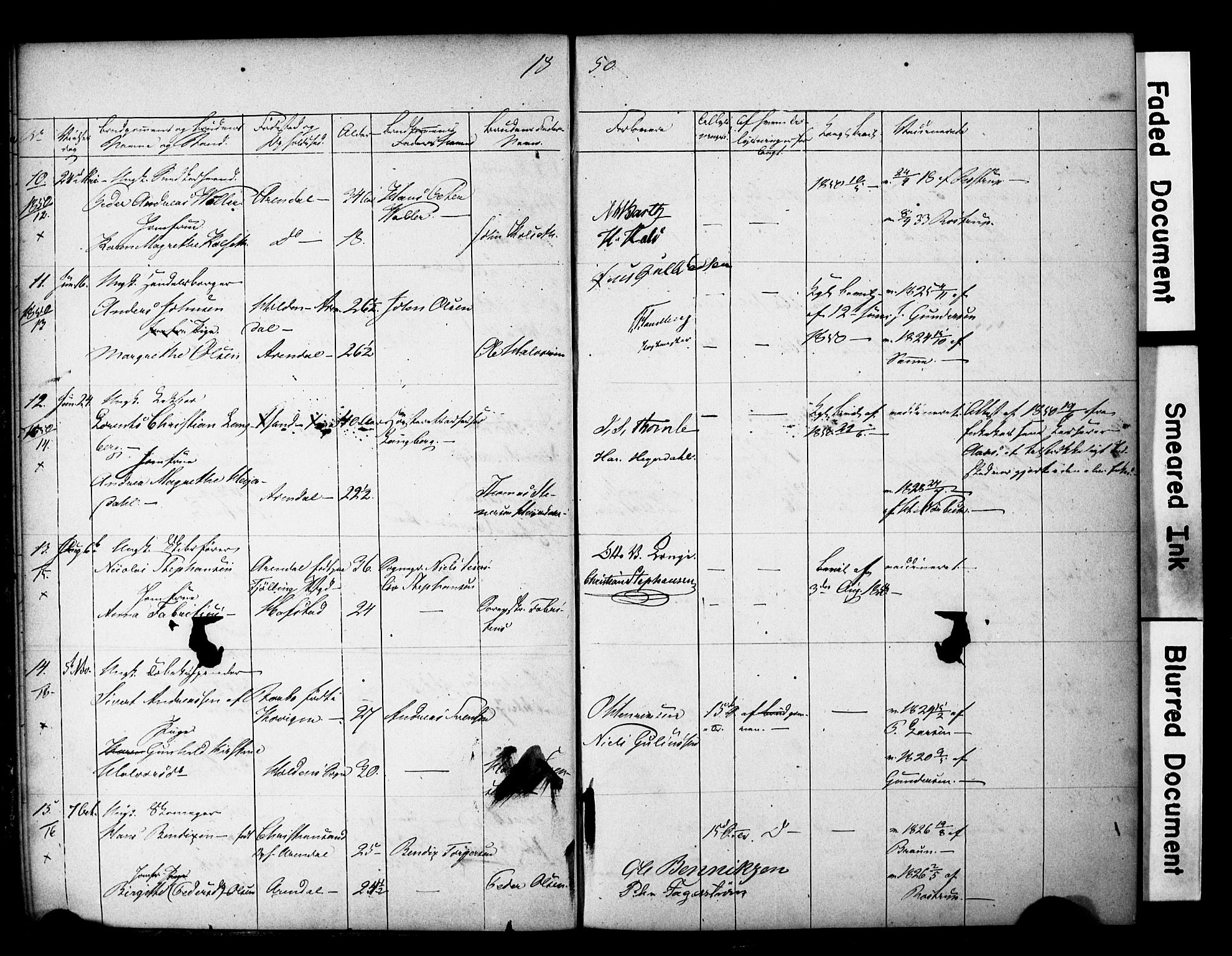 Arendal sokneprestkontor, Trefoldighet, AV/SAK-1111-0040/F/Fe/L0002: Banns register no. A VI 2, 1847-1871