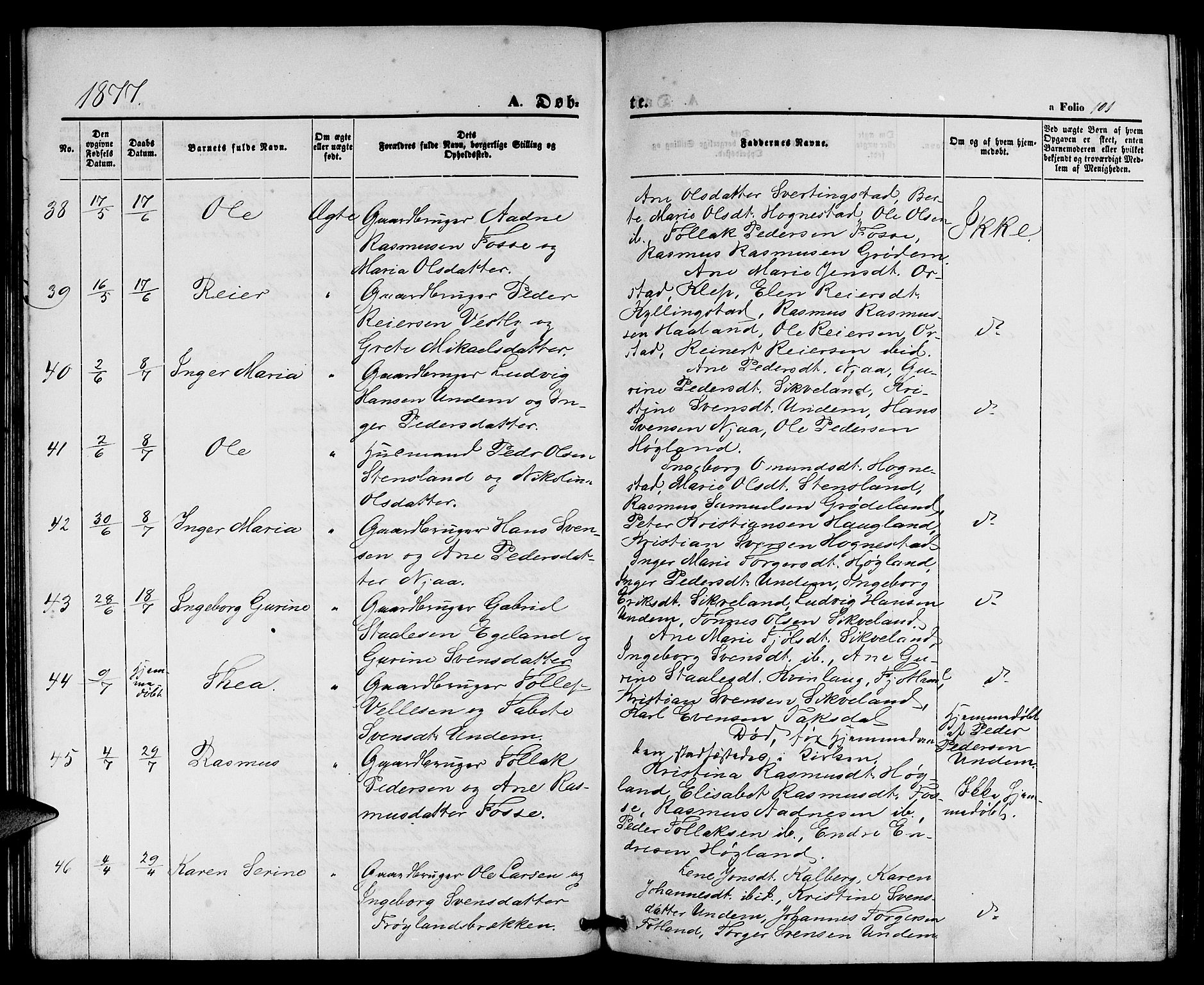 Lye sokneprestkontor, AV/SAST-A-101794/001/30BB/L0004: Parish register (copy) no. B 4, 1868-1878, p. 101