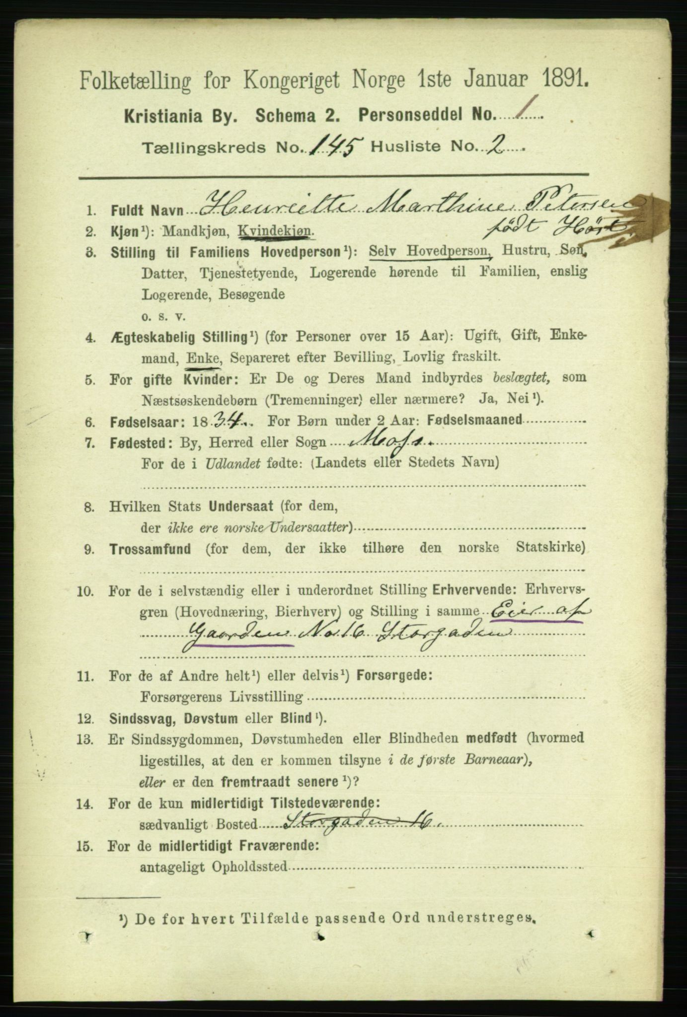 RA, 1891 census for 0301 Kristiania, 1891, p. 79386