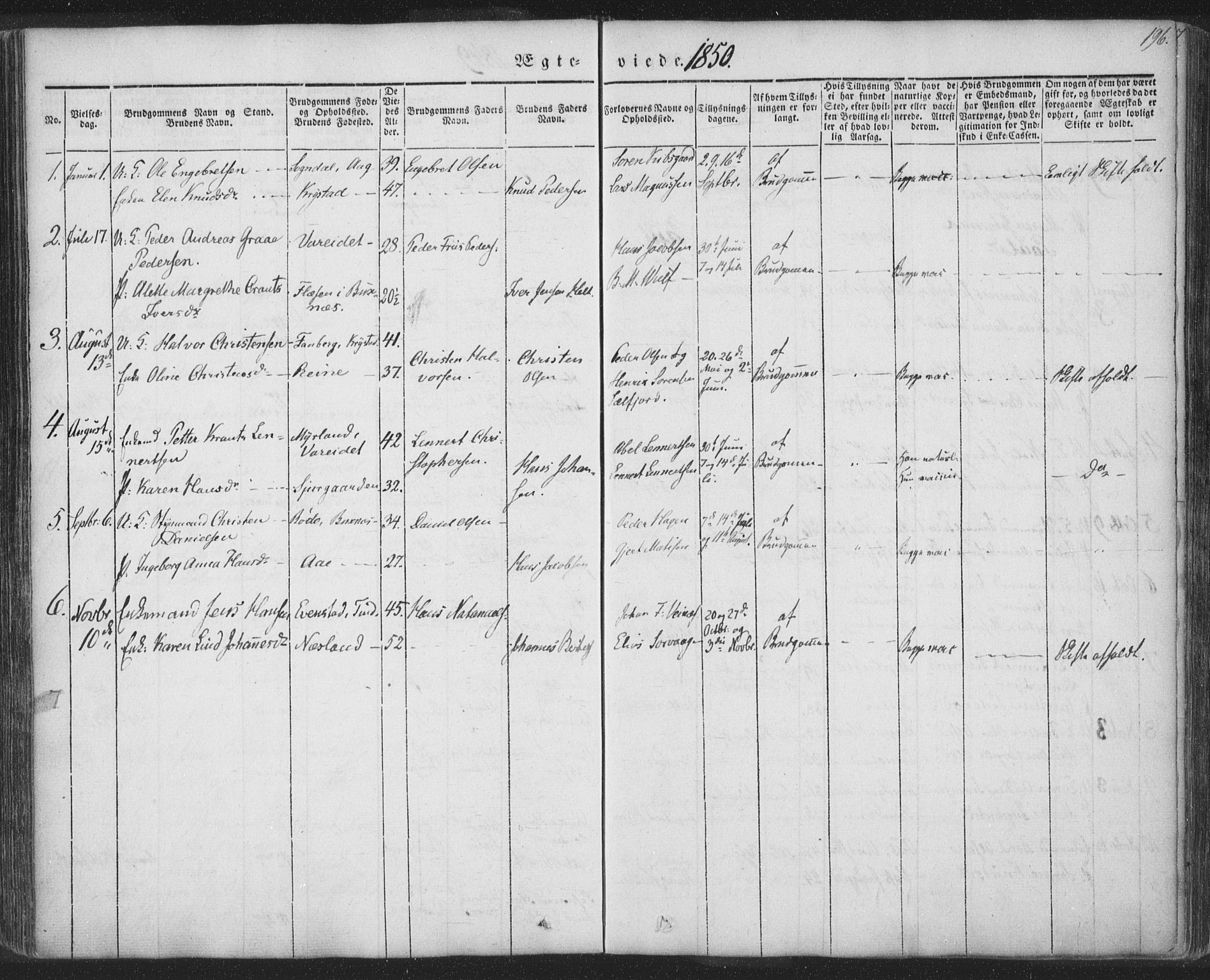 Ministerialprotokoller, klokkerbøker og fødselsregistre - Nordland, AV/SAT-A-1459/885/L1202: Parish register (official) no. 885A03, 1838-1859, p. 196
