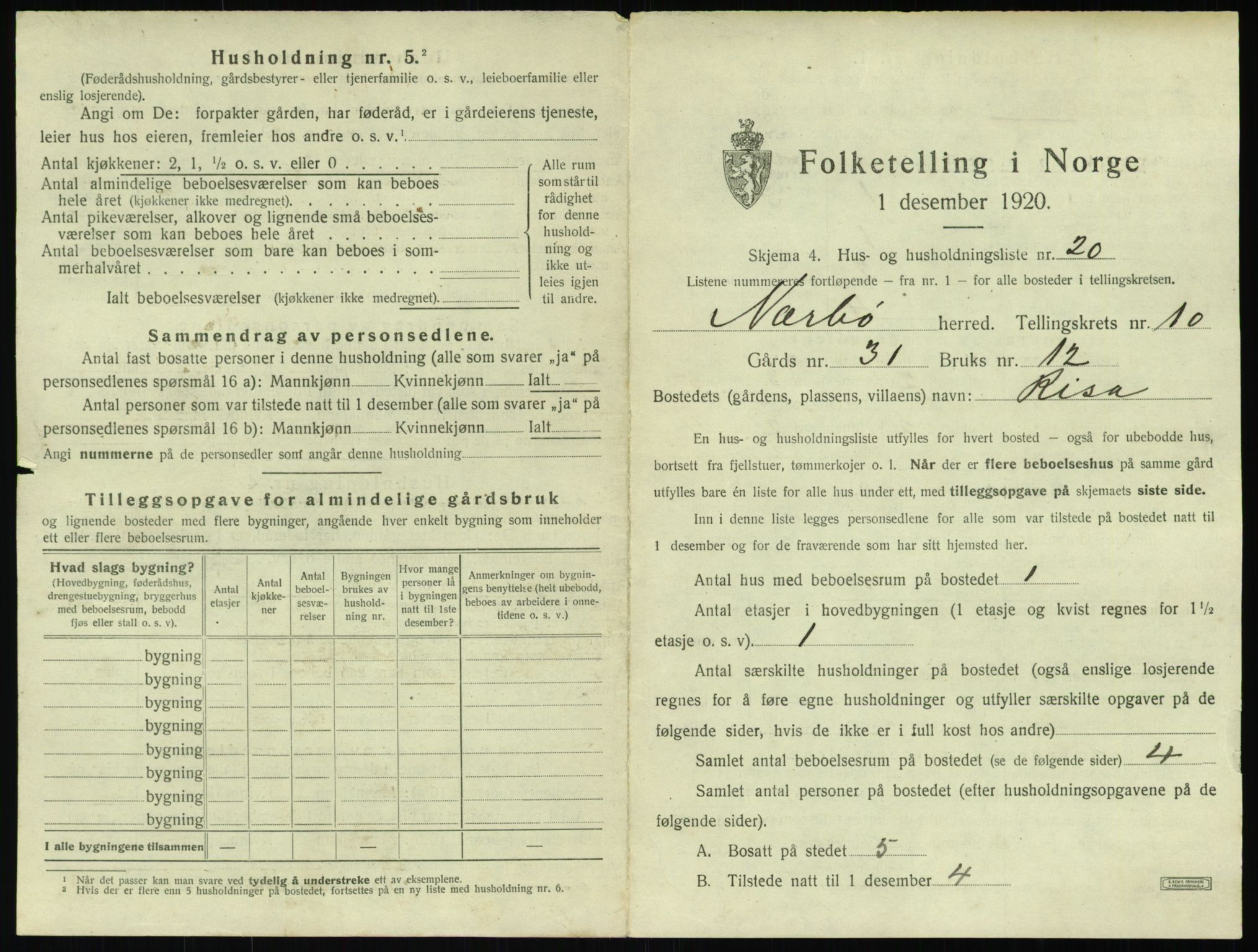 SAST, 1920 census for Nærbø, 1920, p. 759