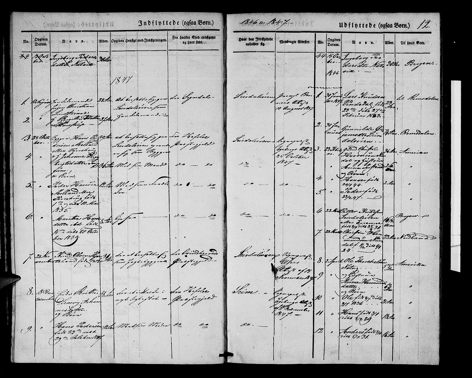 Lærdal sokneprestembete, SAB/A-81201: Parish register (official) no. A 10, 1837-1851, p. 12