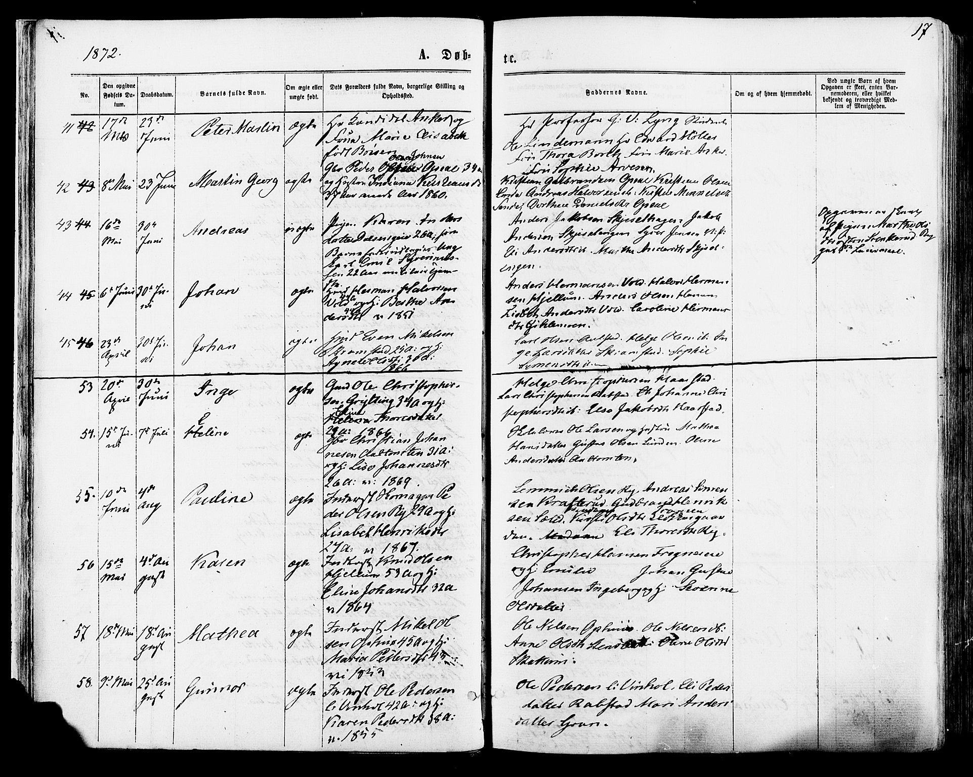 Vang prestekontor, Hedmark, AV/SAH-PREST-008/H/Ha/Haa/L0015: Parish register (official) no. 15, 1871-1885, p. 17