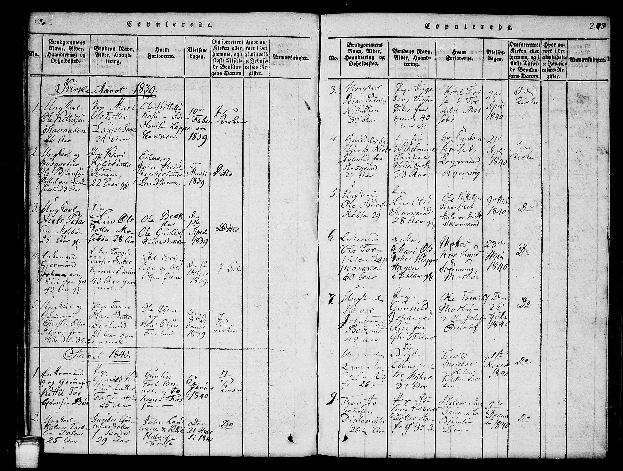 Hjartdal kirkebøker, AV/SAKO-A-270/G/Gb/L0001: Parish register (copy) no. II 1, 1815-1842, p. 203