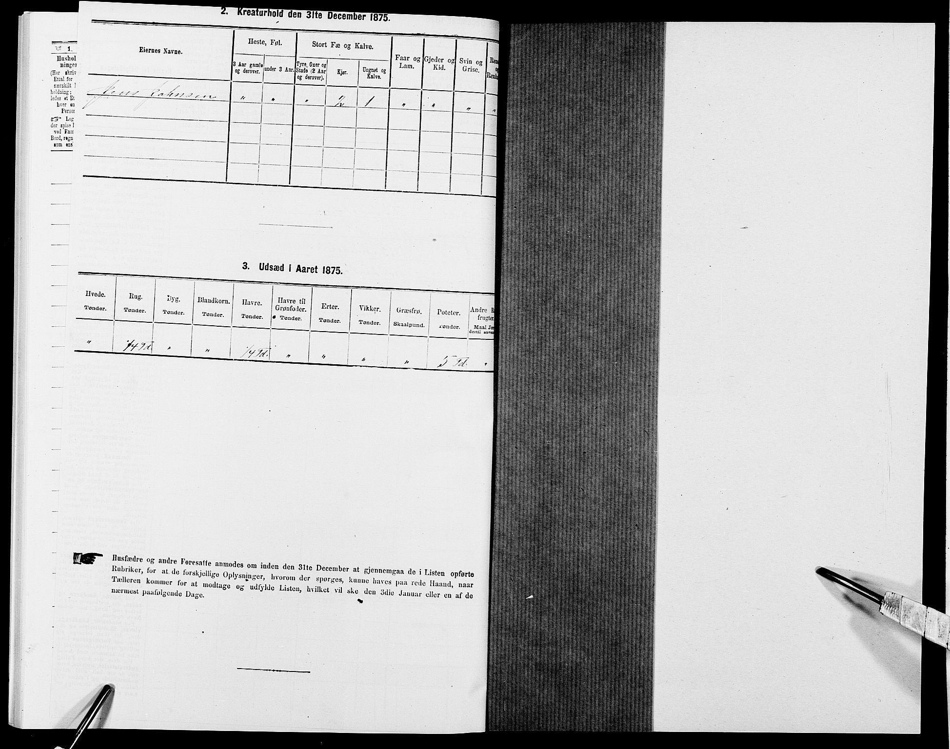 SAK, 1875 census for 0923L Fjære/Fjære, 1875, p. 1240