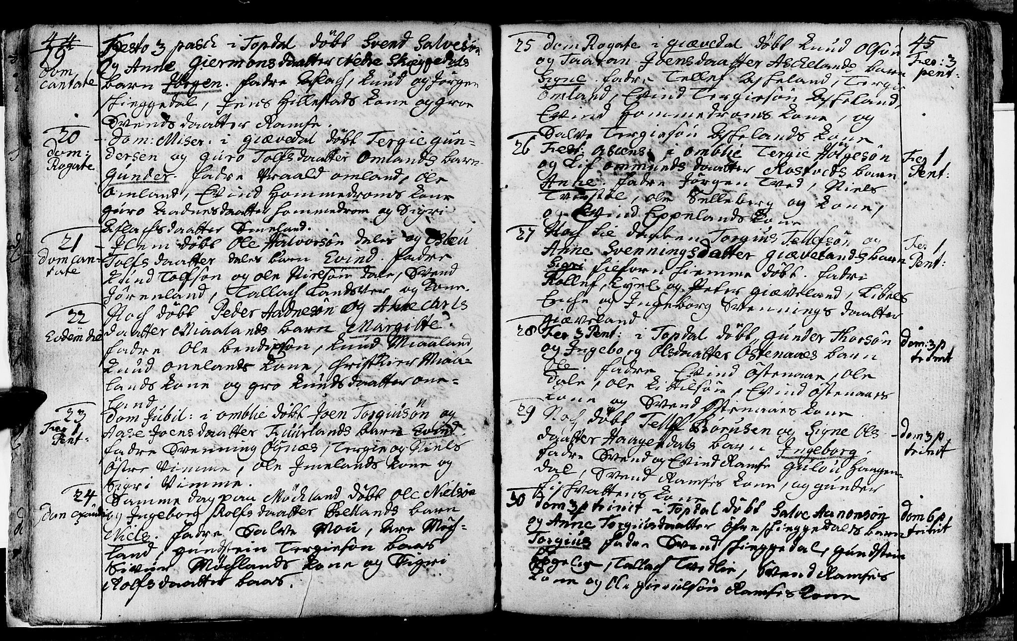 Åmli sokneprestkontor, AV/SAK-1111-0050/F/Fa/Fac/L0003: Parish register (official) no. A 3, 1756-1775, p. 44-45