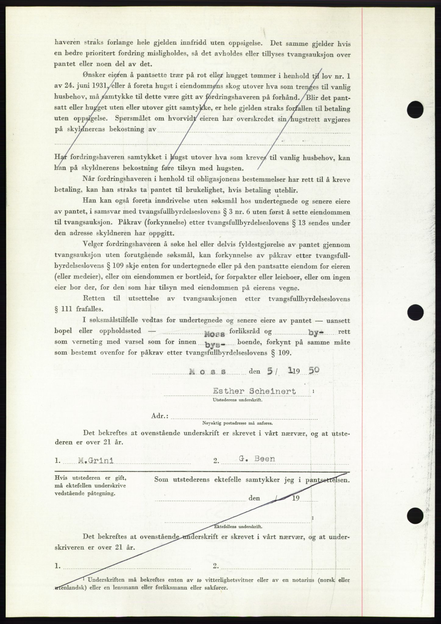 Moss sorenskriveri, AV/SAO-A-10168: Mortgage book no. B23, 1949-1950, Diary no: : 44/1950