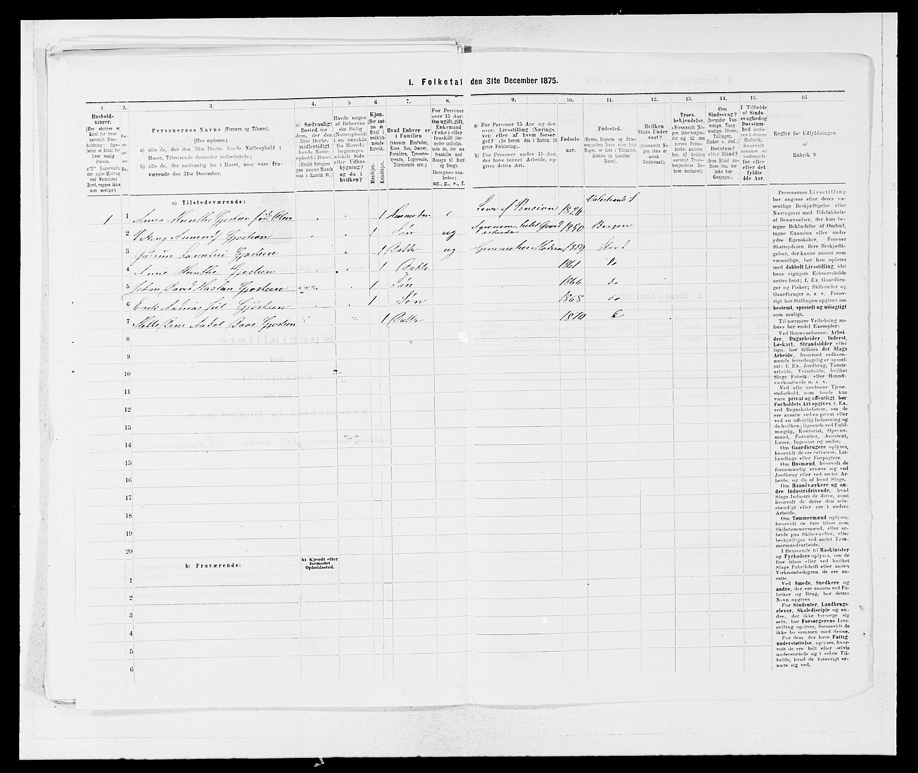 SAB, 1875 census for 1221P Stord, 1875, p. 174