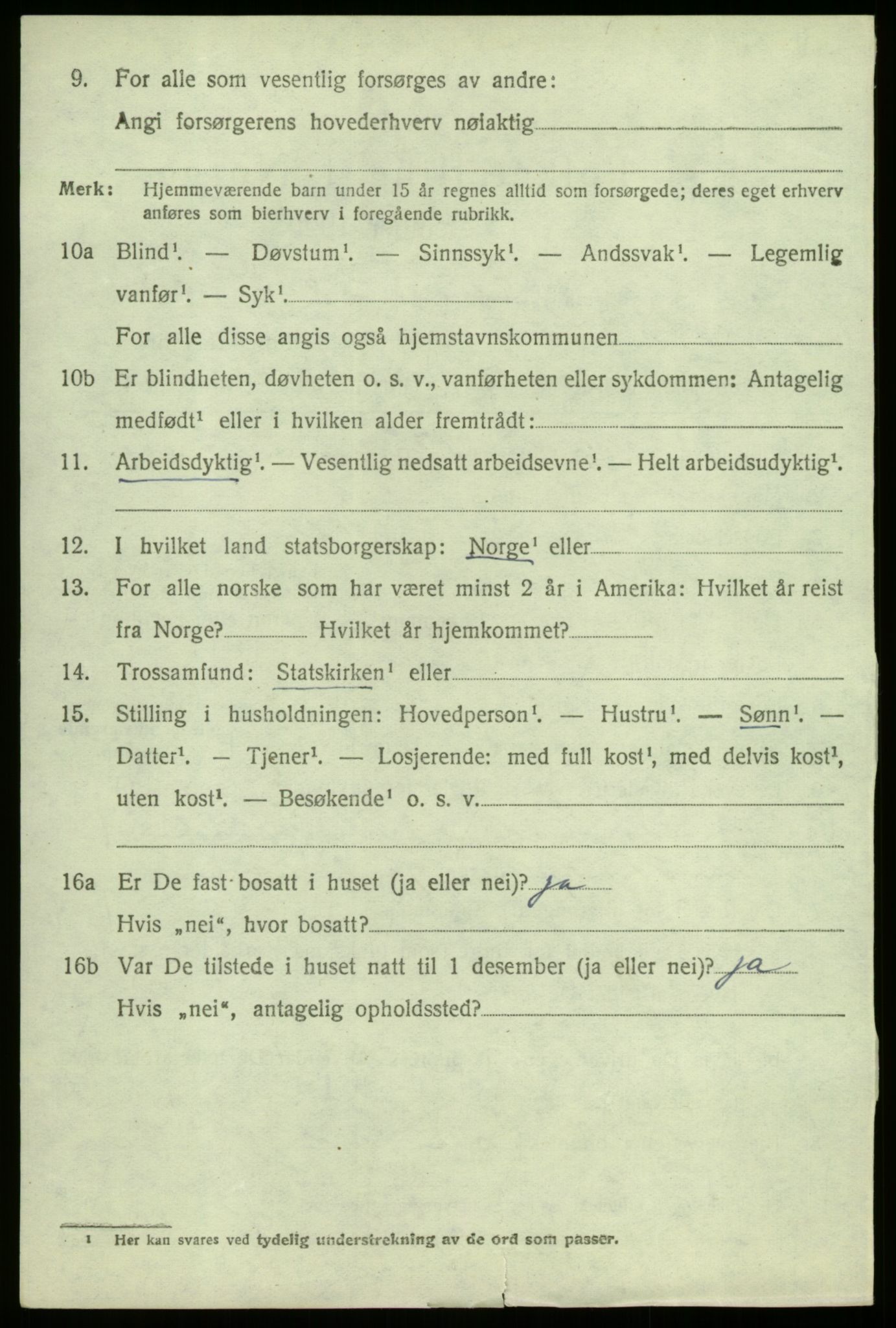 SAB, 1920 census for Vik, 1920, p. 7314