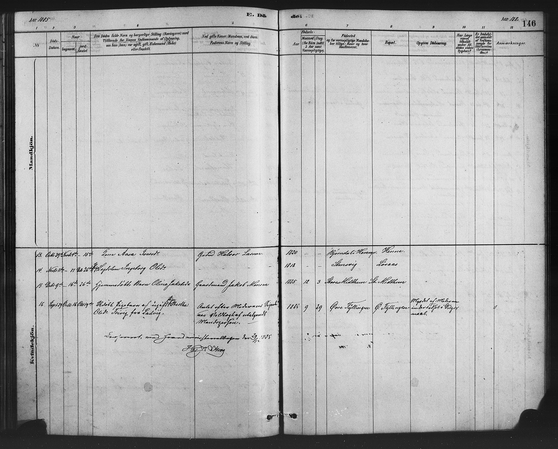 Birkeland Sokneprestembete, AV/SAB-A-74601/H/Hab: Parish register (copy) no. A 3, 1877-1887, p. 146