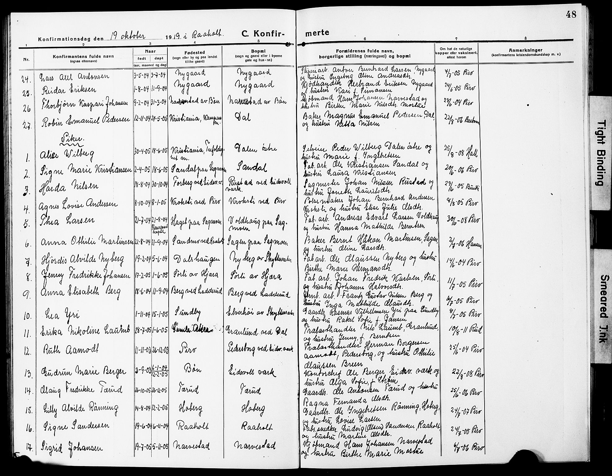 Eidsvoll prestekontor Kirkebøker, AV/SAO-A-10888/G/Ga/L0009: Parish register (copy) no. I 9, 1914-1927, p. 48