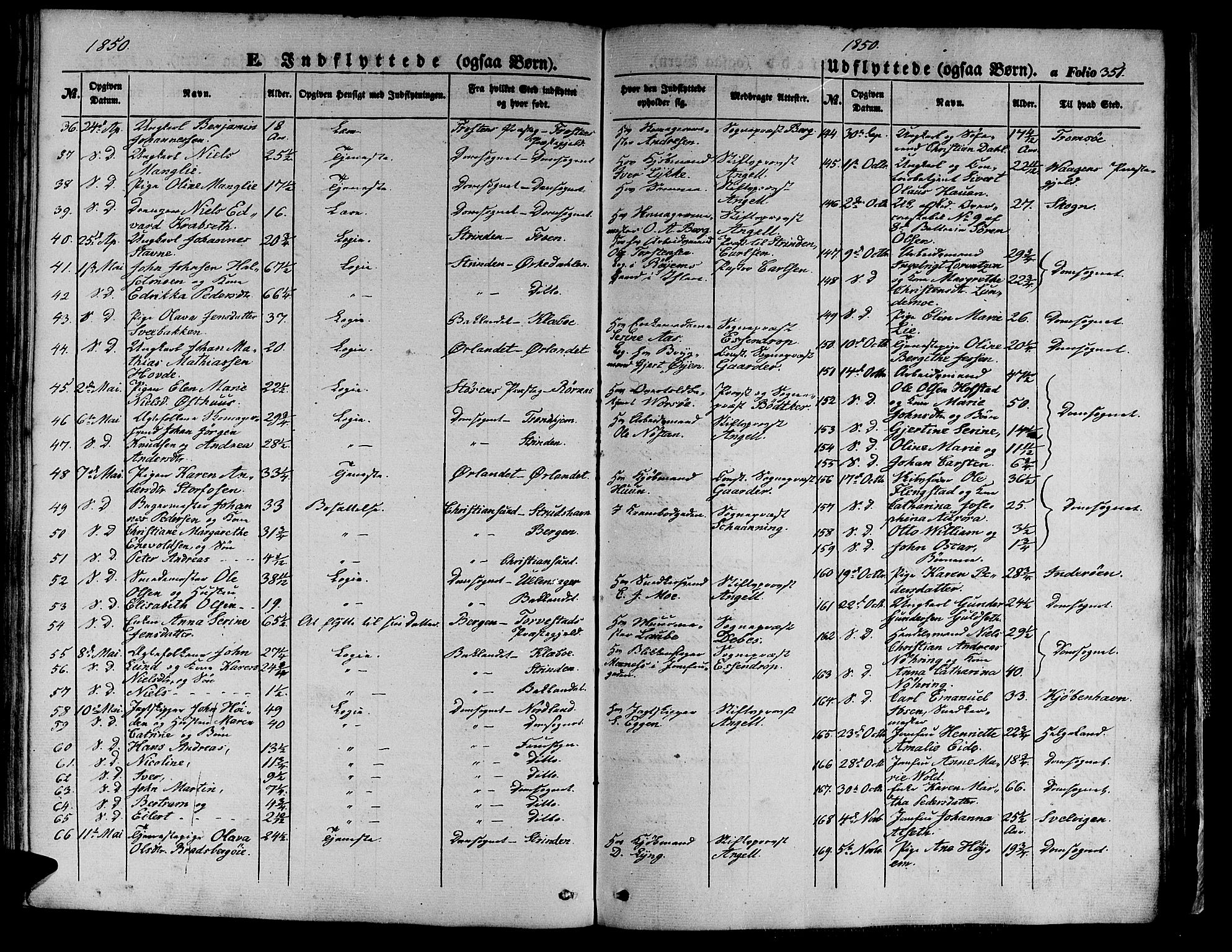 Ministerialprotokoller, klokkerbøker og fødselsregistre - Sør-Trøndelag, SAT/A-1456/602/L0137: Parish register (copy) no. 602C05, 1846-1856, p. 351