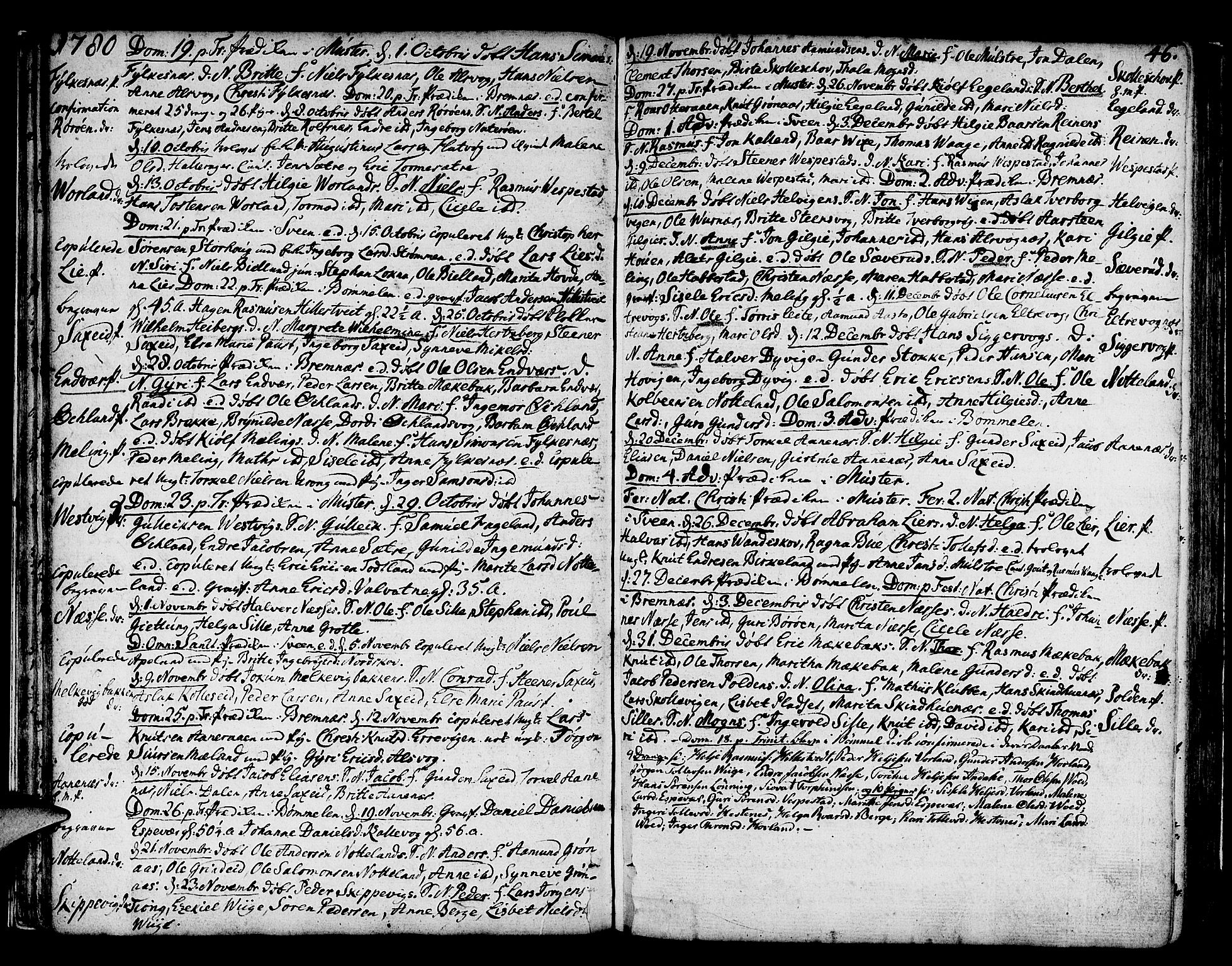 Finnås sokneprestembete, AV/SAB-A-99925/H/Ha/Haa/Haaa/L0003: Parish register (official) no. A 3, 1765-1803, p. 46