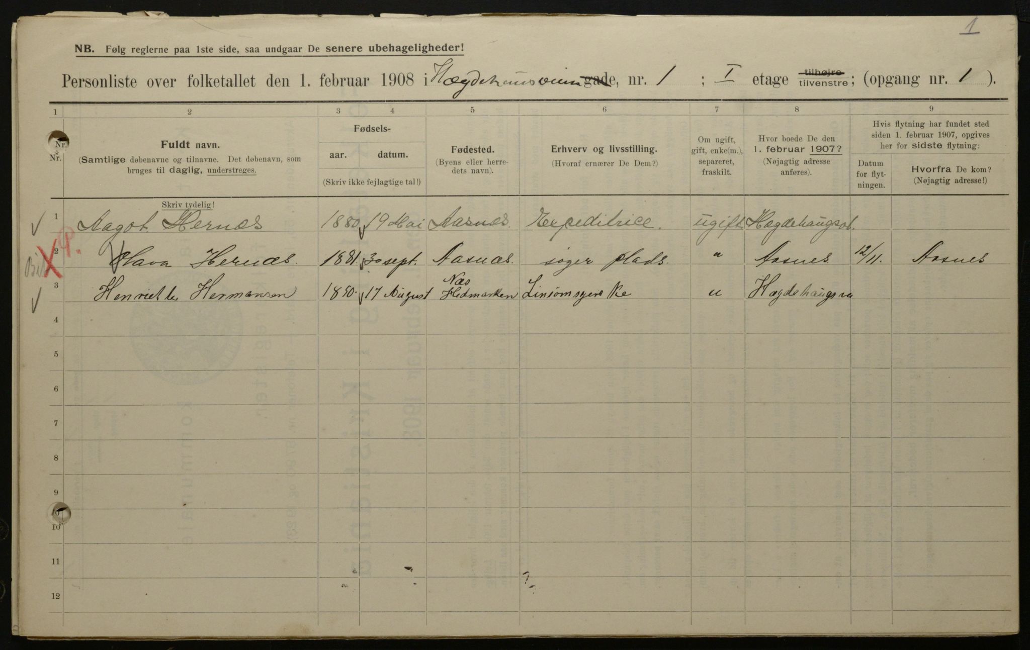 OBA, Municipal Census 1908 for Kristiania, 1908, p. 32356