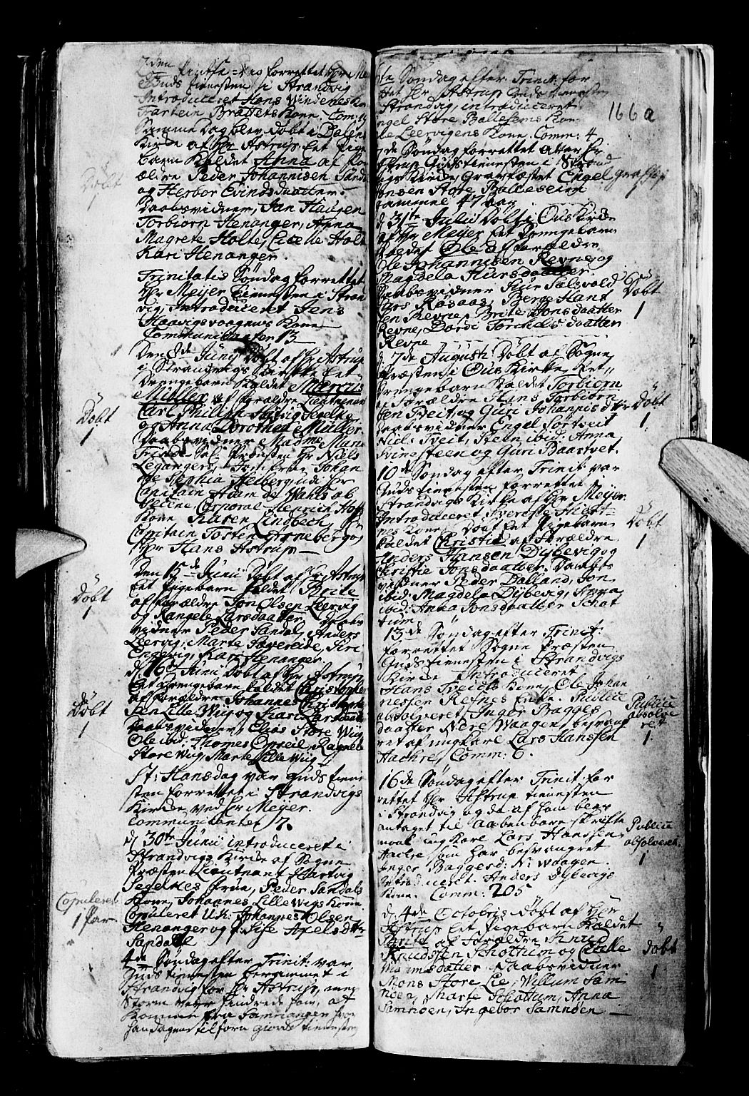 Os sokneprestembete, SAB/A-99929: Parish register (official) no. A 5, 1669-1760, p. 166