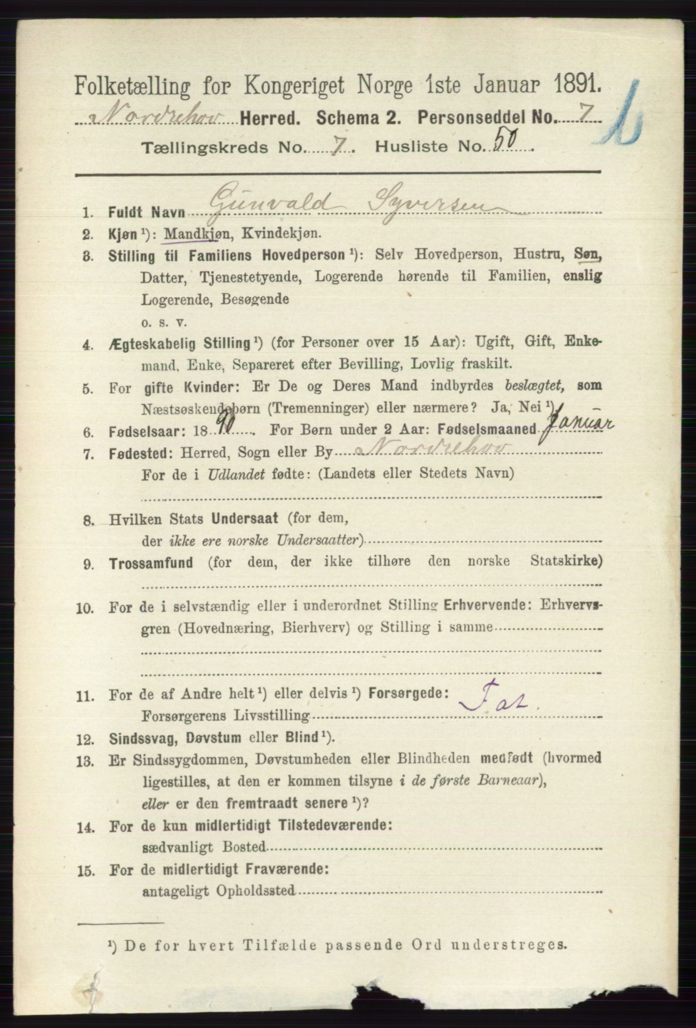 RA, 1891 census for 0613 Norderhov, 1891, p. 5387