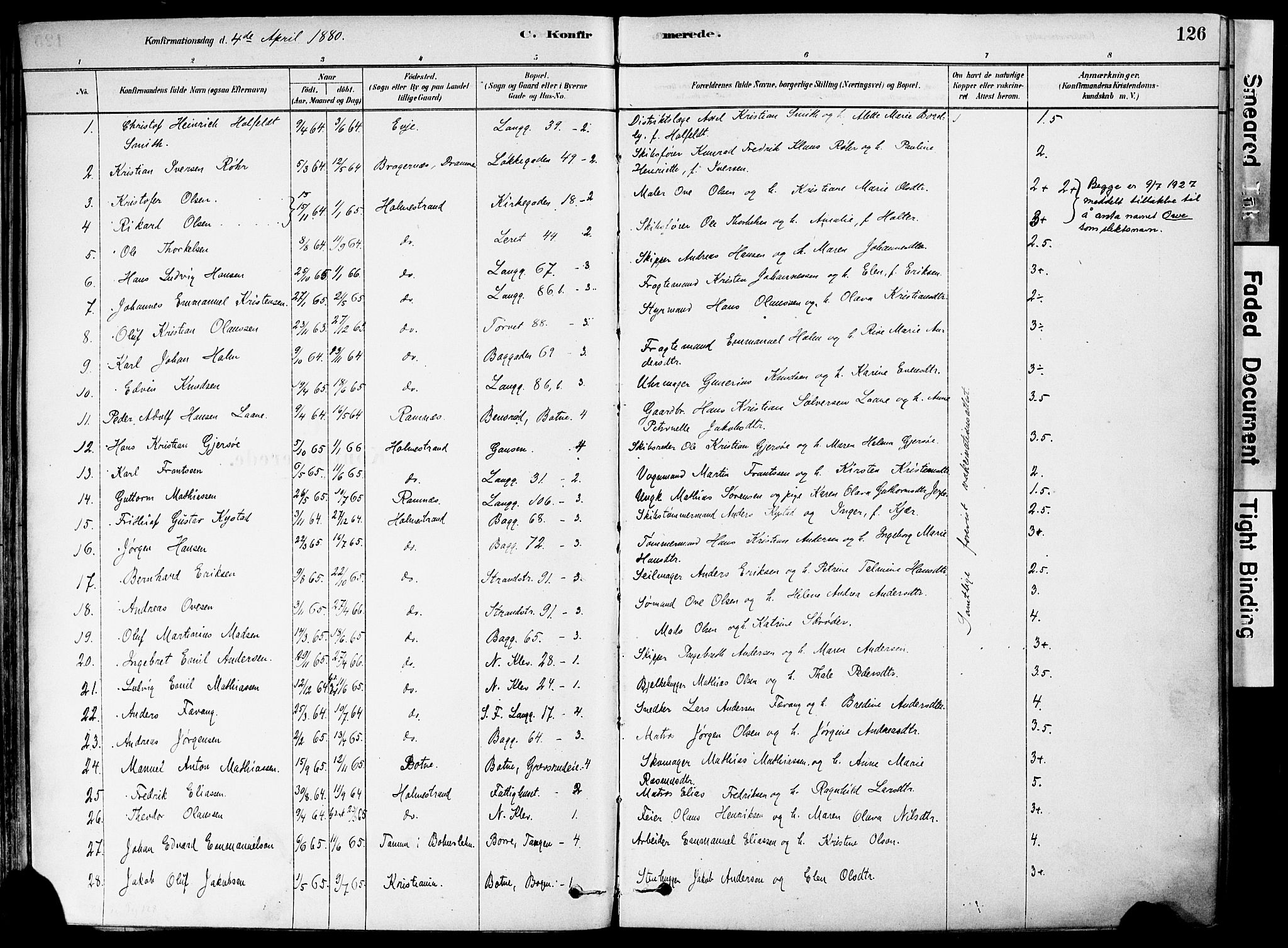 Holmestrand kirkebøker, AV/SAKO-A-346/F/Fa/L0004: Parish register (official) no. 4, 1880-1901, p. 126